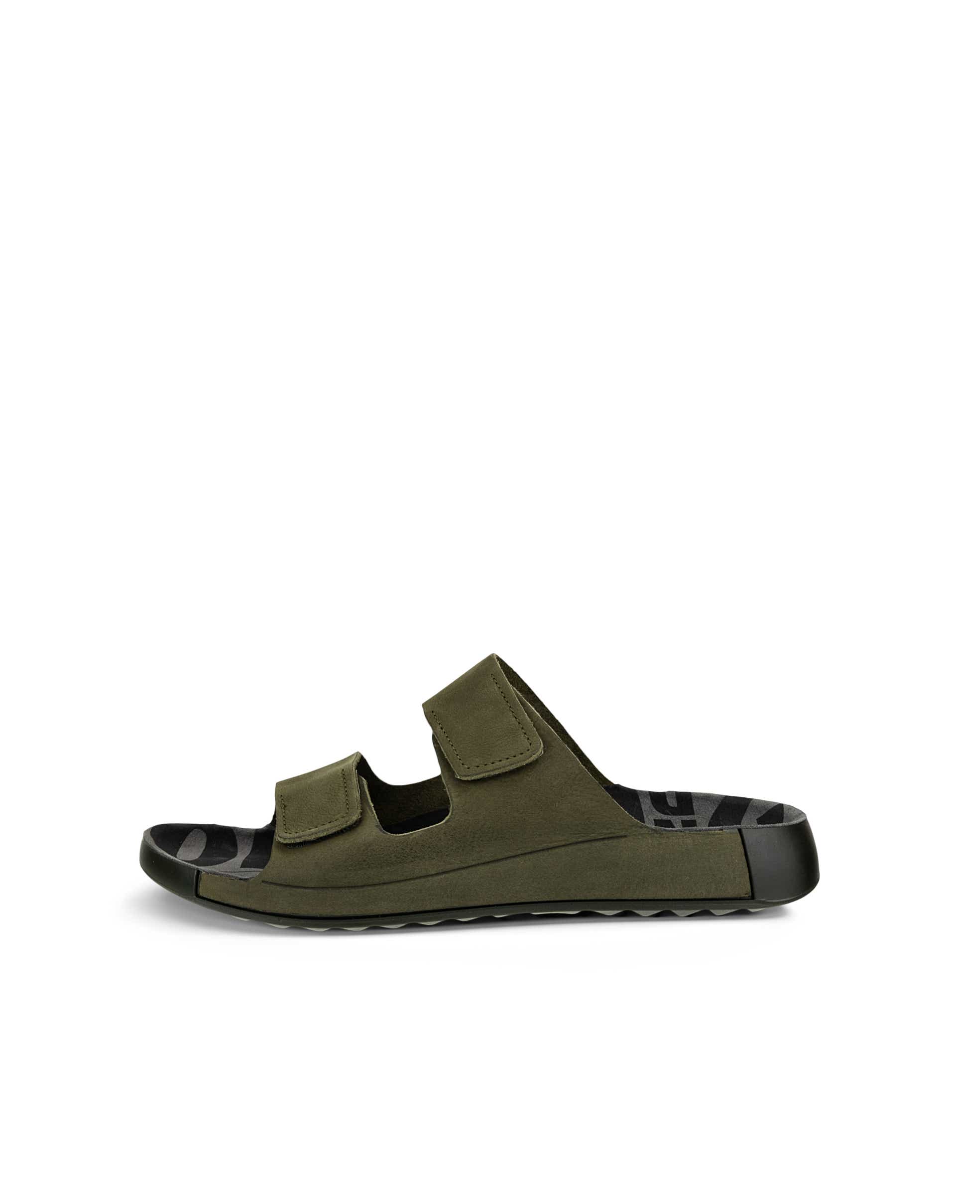 Men's ECCO® Cozmo Nubuck Two Strap Sandal - Green - Outside