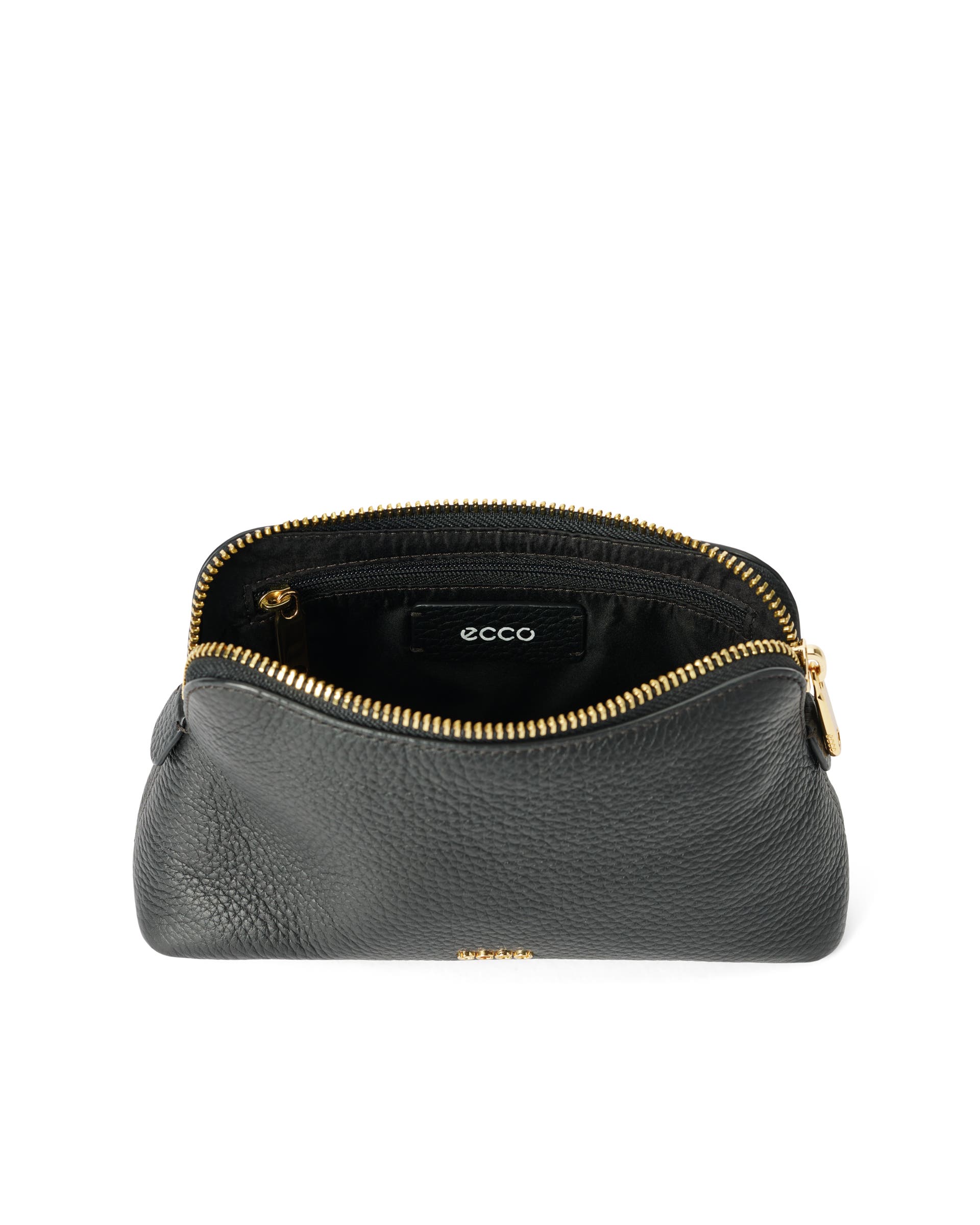 ECCO® Leather Cosmetic Pouch - Black - Inside