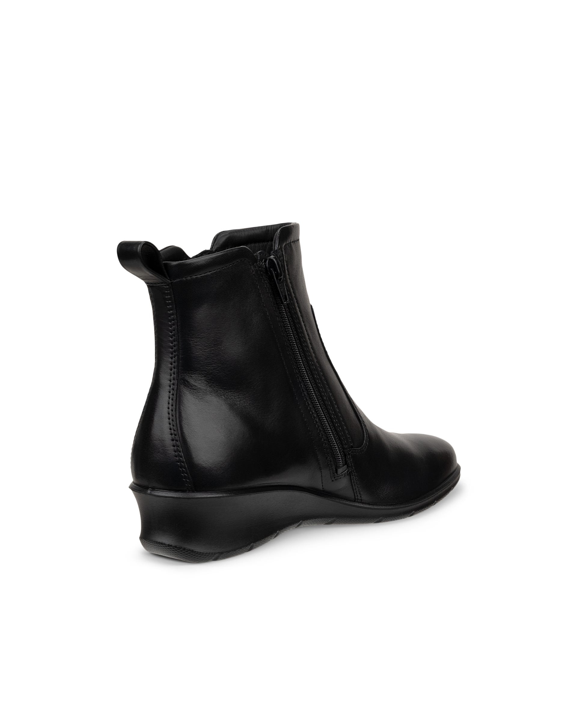 Women's ECCO® Felicia Leather Ankle Wedge Boot - Black - Outside