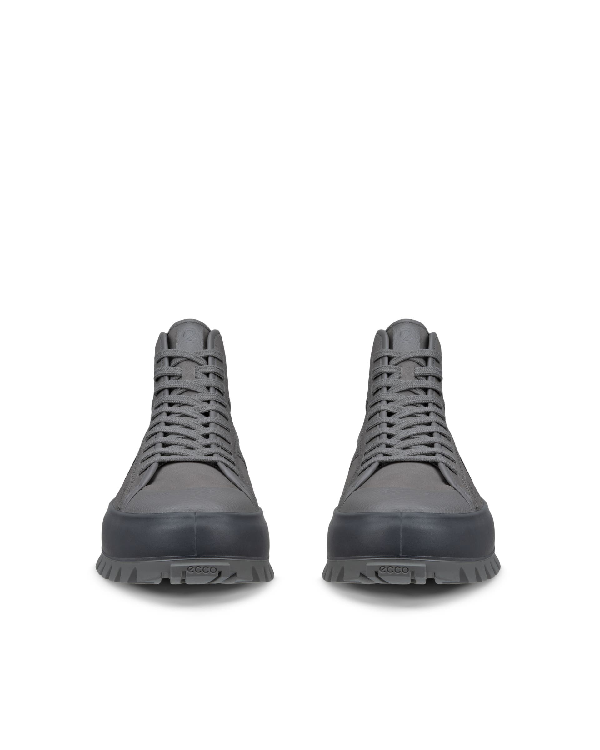 Men's ECCO® Street Ace Rugged Nubuck Gore-Tex High-Top Sneaker - Grey - Front pair