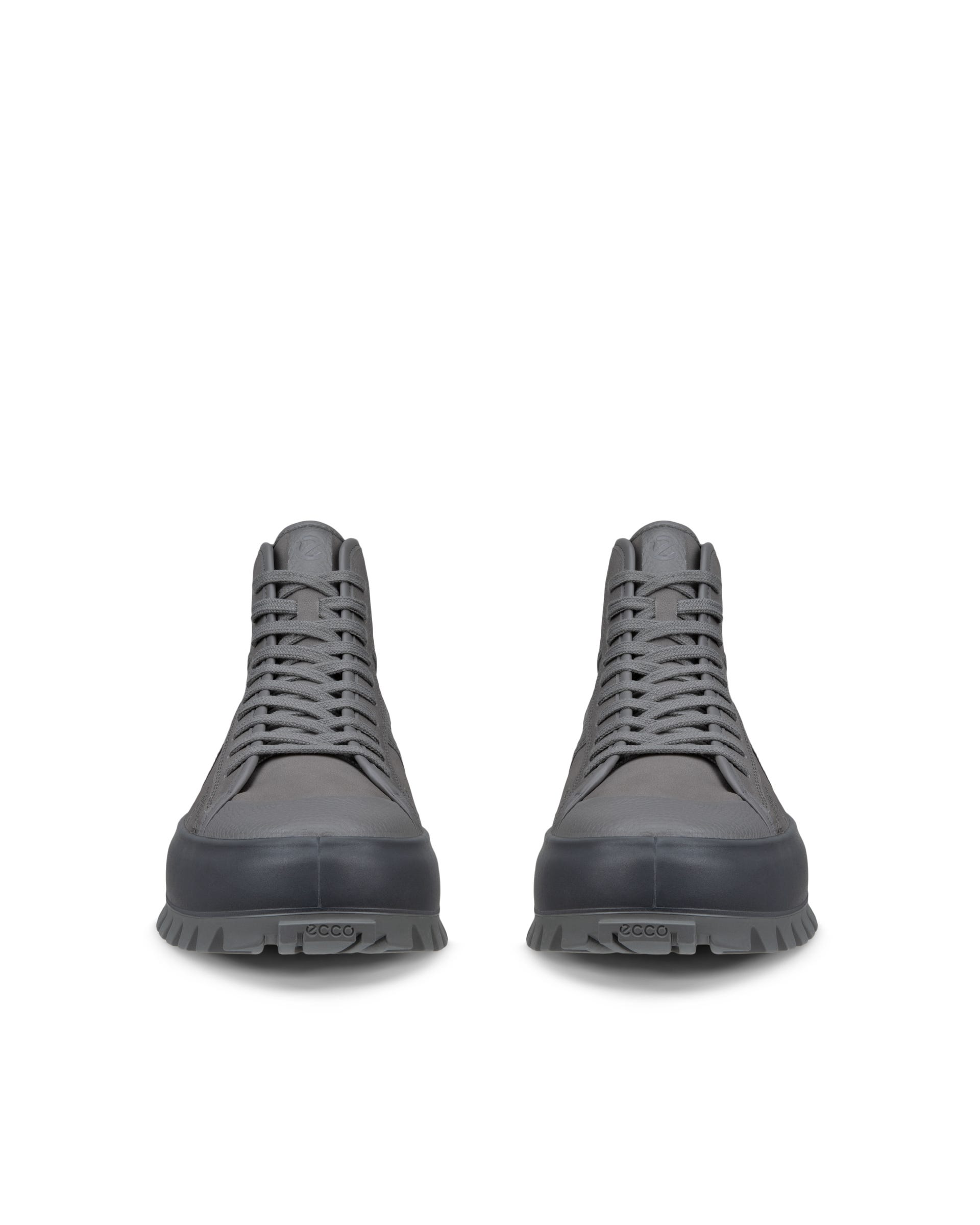 Men's ECCO® Street Ace Rugged Nubuck Gore-Tex High-Top Sneaker - Grey - Front pair