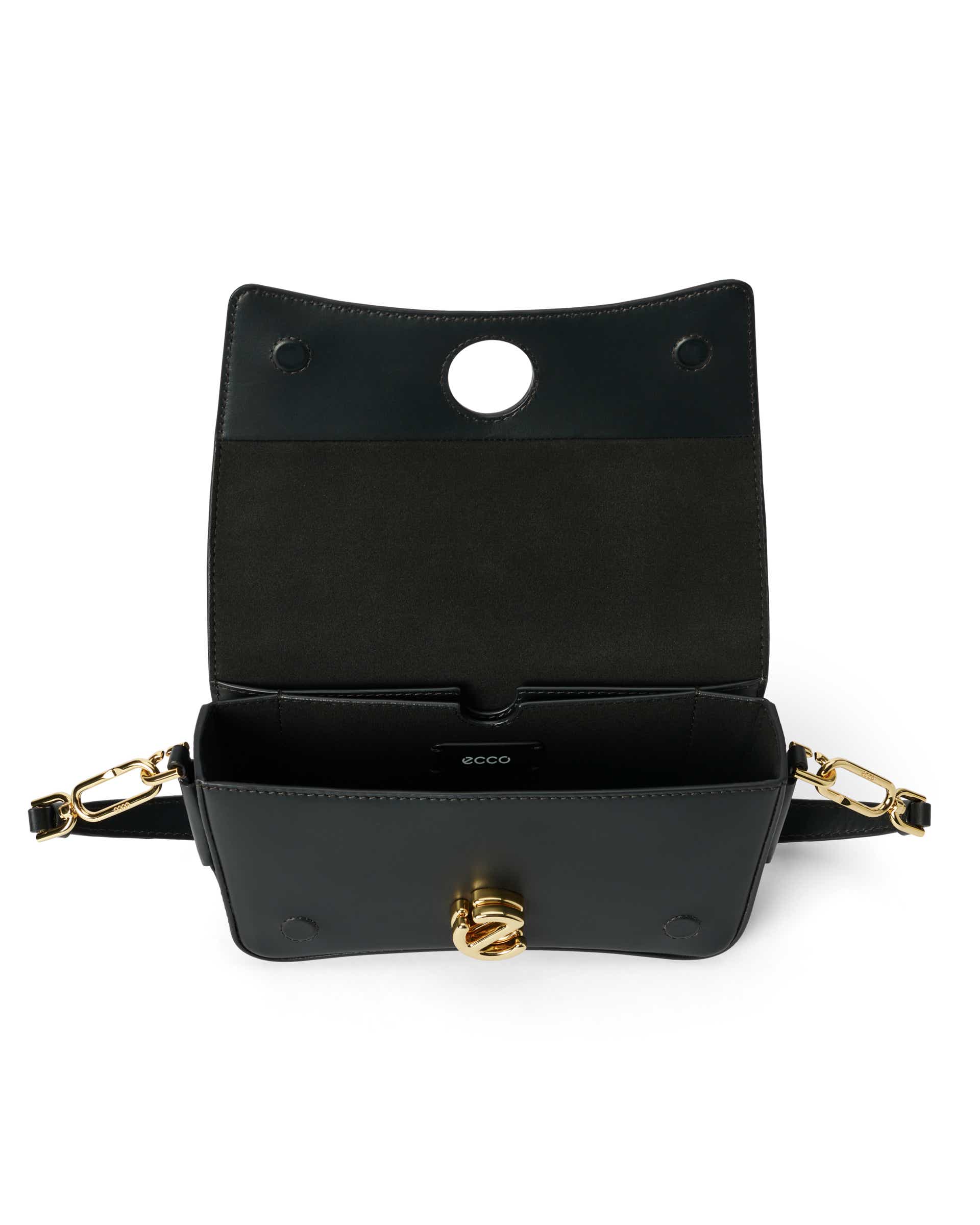 ECCO® Pinch Bag kožna torba preko ramena - Crna - Inside