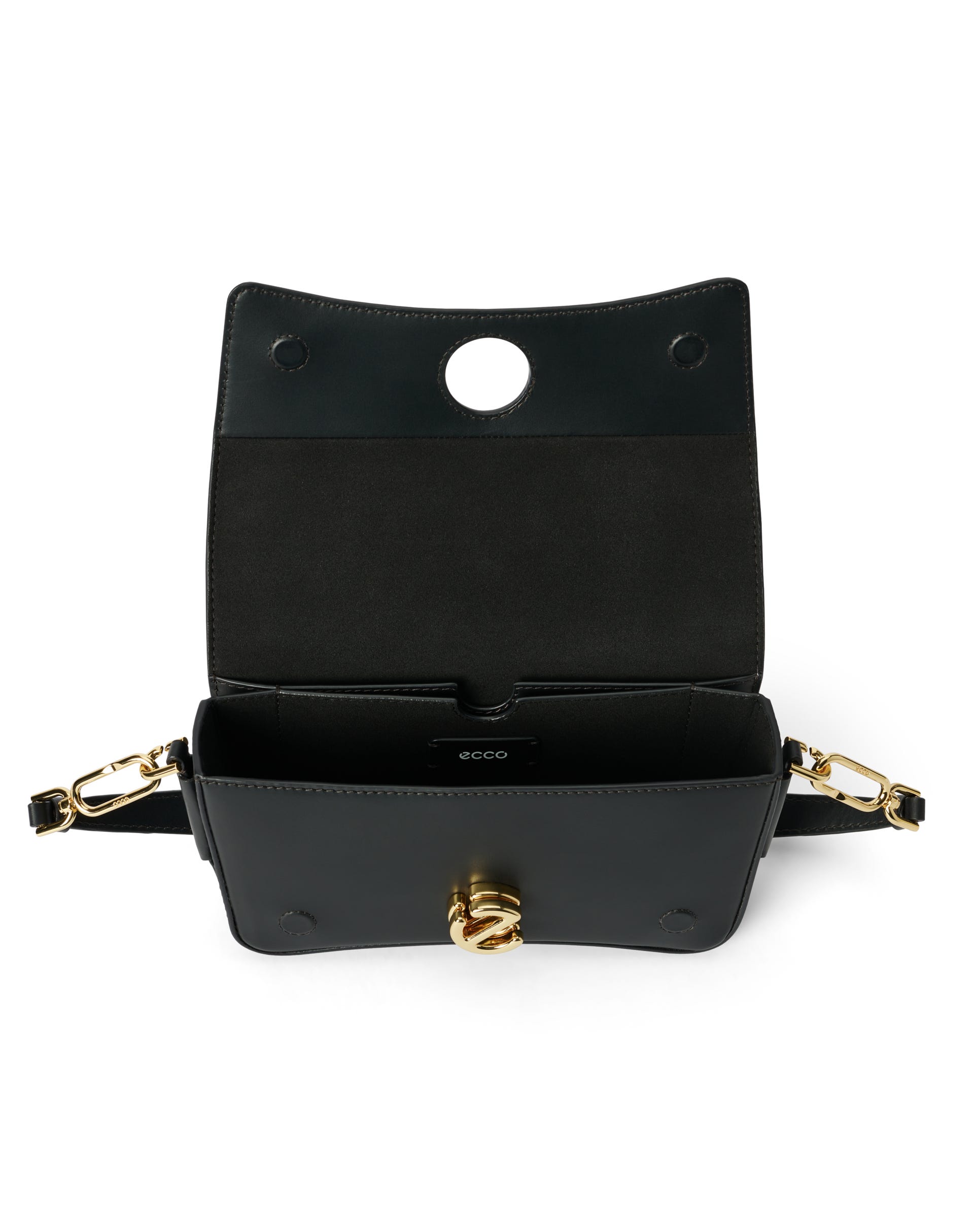 Skórzana torebka przez ramię ECCO® Pinch Bag - Czarny - Inside