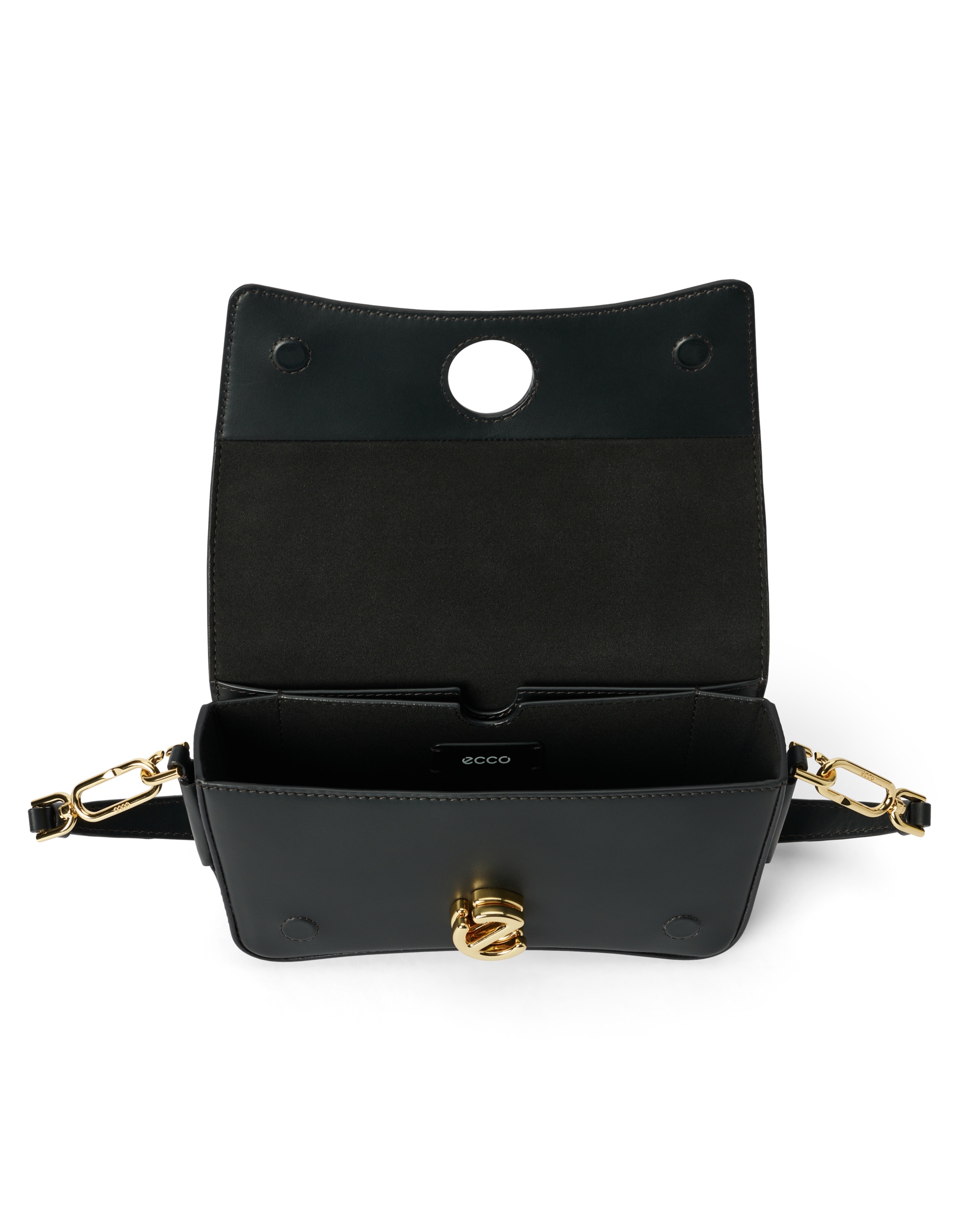 ECCO® Pinch Bag kožna torba preko ramena - Crna - Inside