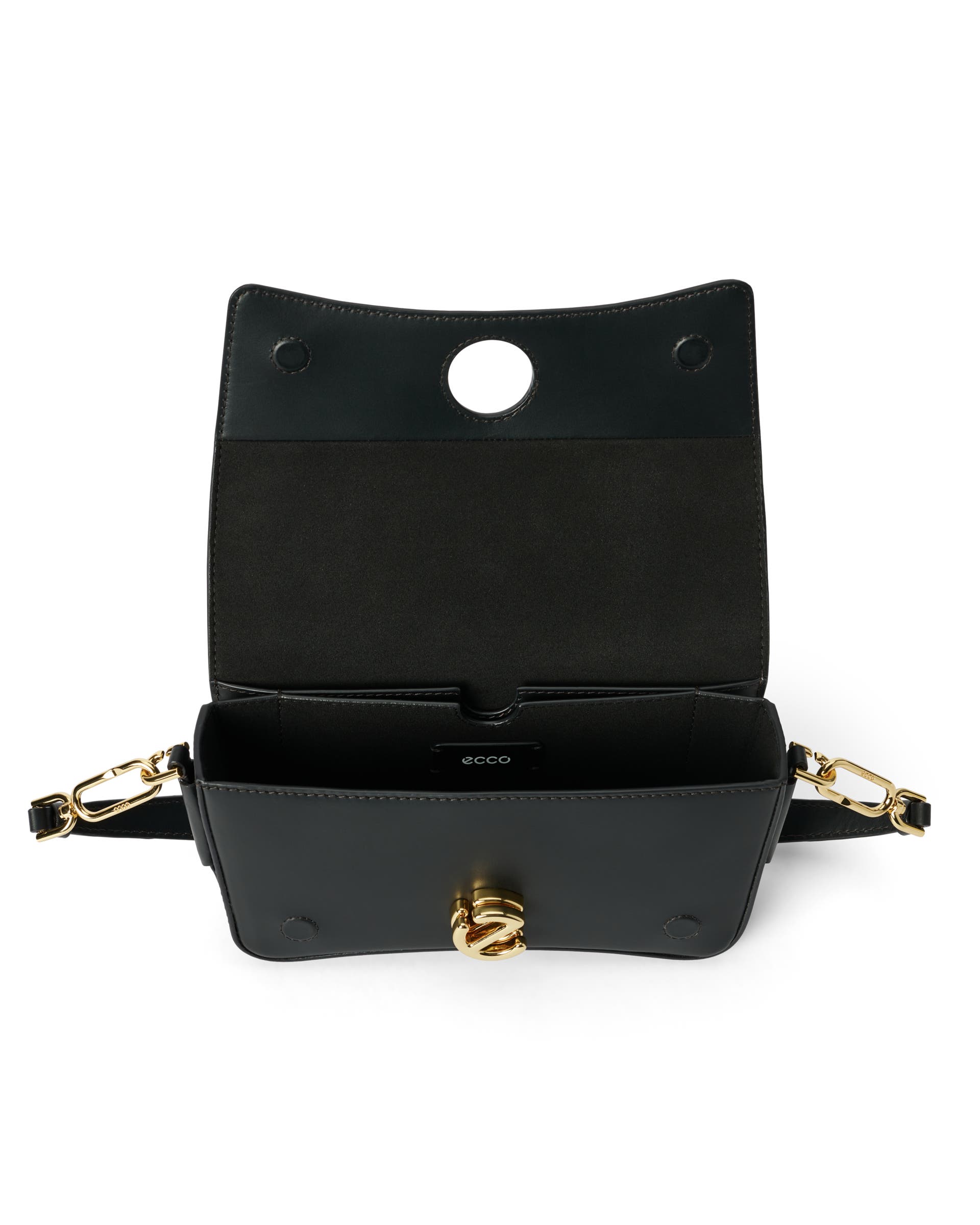 Skórzana torebka przez ramię ECCO® Pinch Bag - Czarny - Inside