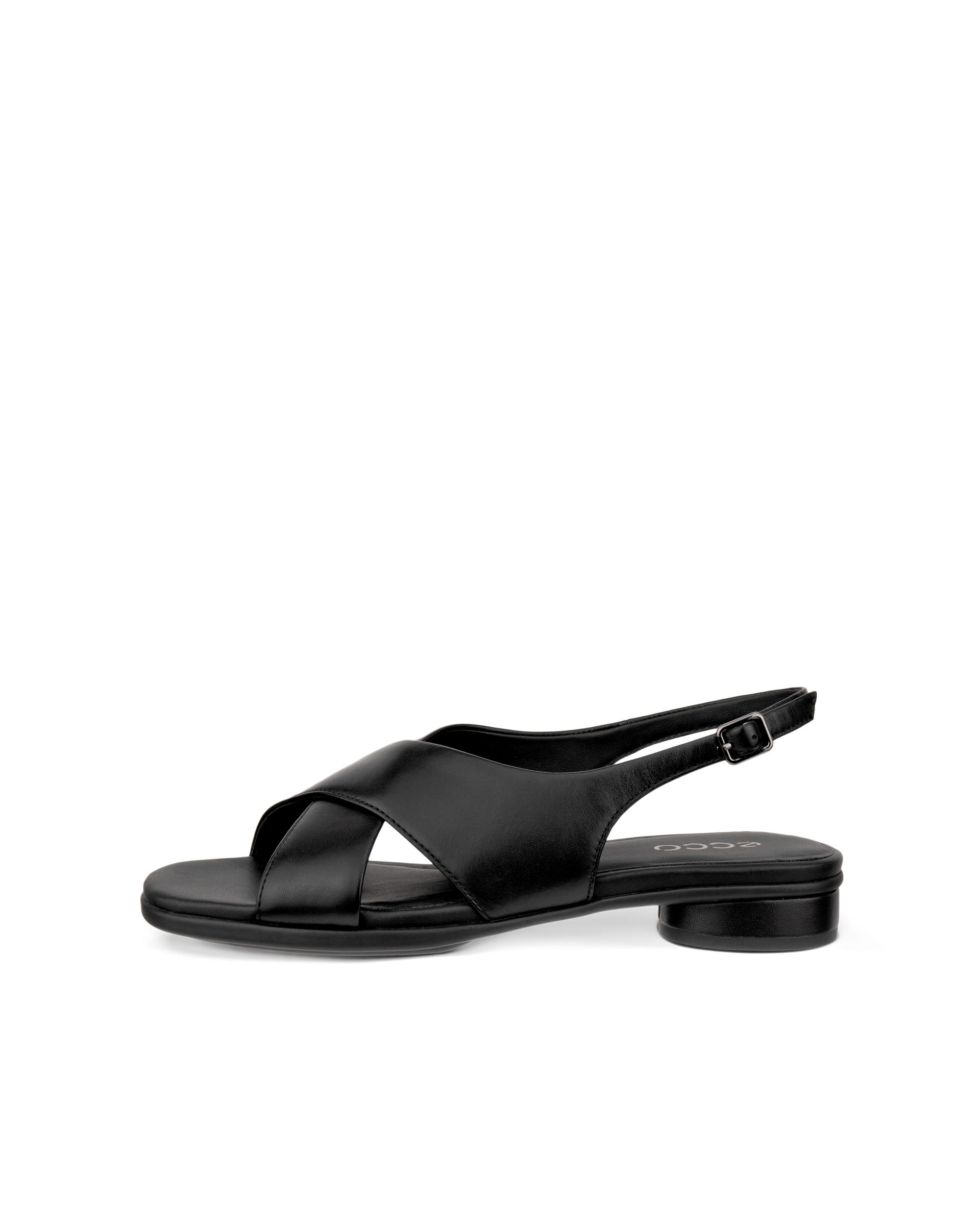 Women's ECCO® Sculpted Alba 25 Leather Heeled Slingback Sandal - Black - Outside