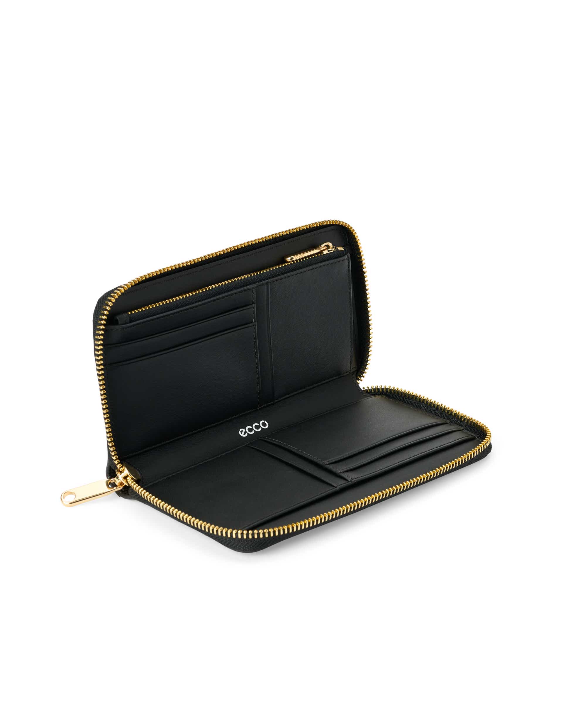 Duży skórzany portfel ECCO® WALLET - Czarny - Inside