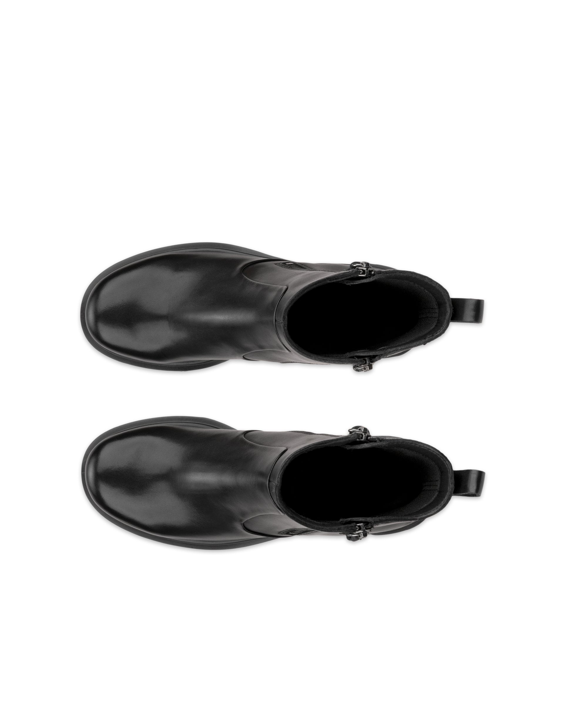 Women's ECCO® Metropole Seoul 45 Leather Heeled Mid-Cut Boot - Black - Top left pair