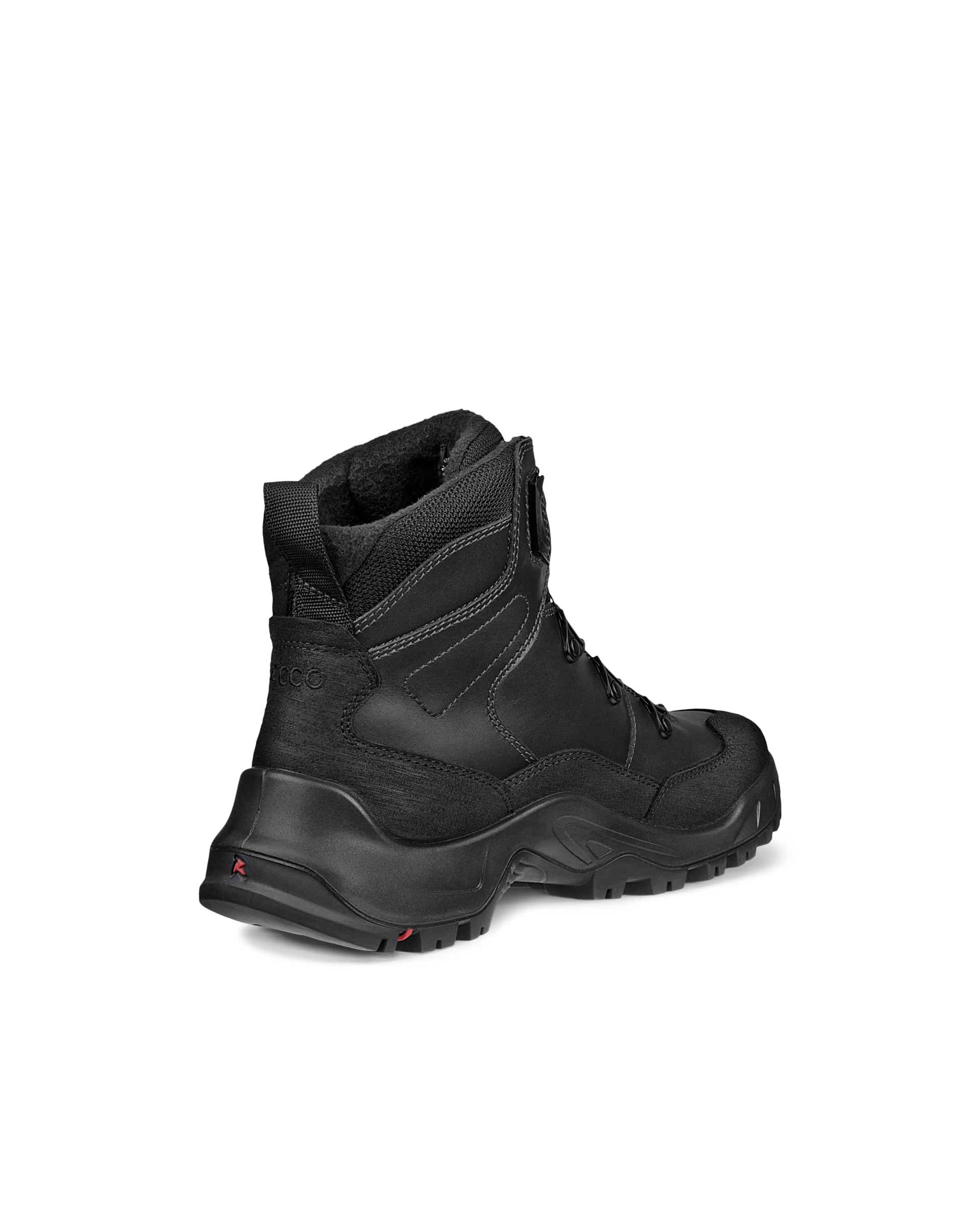 Men's ECCO® OFFROAD Leather Waterproof Mid-Cut Outdoor Boot - Black - Back