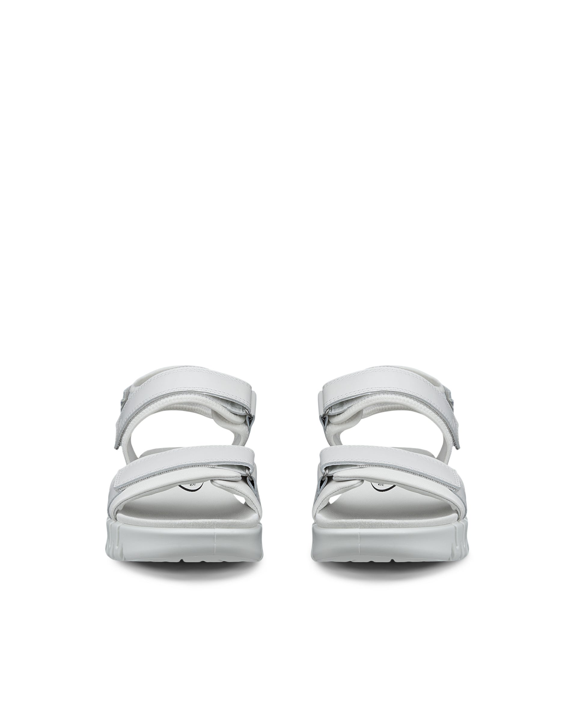 Women's ECCO® Gruuv Leather Sandal - White - Front pair