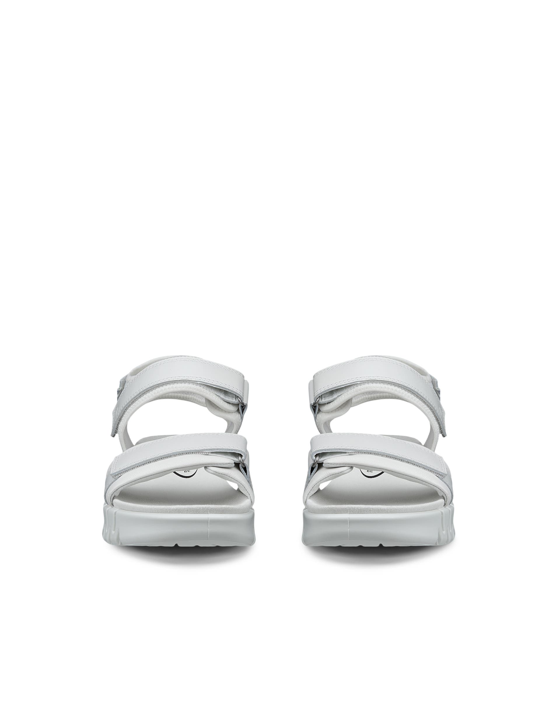 Women's ECCO® Gruuv Leather Sandal - White - Front pair