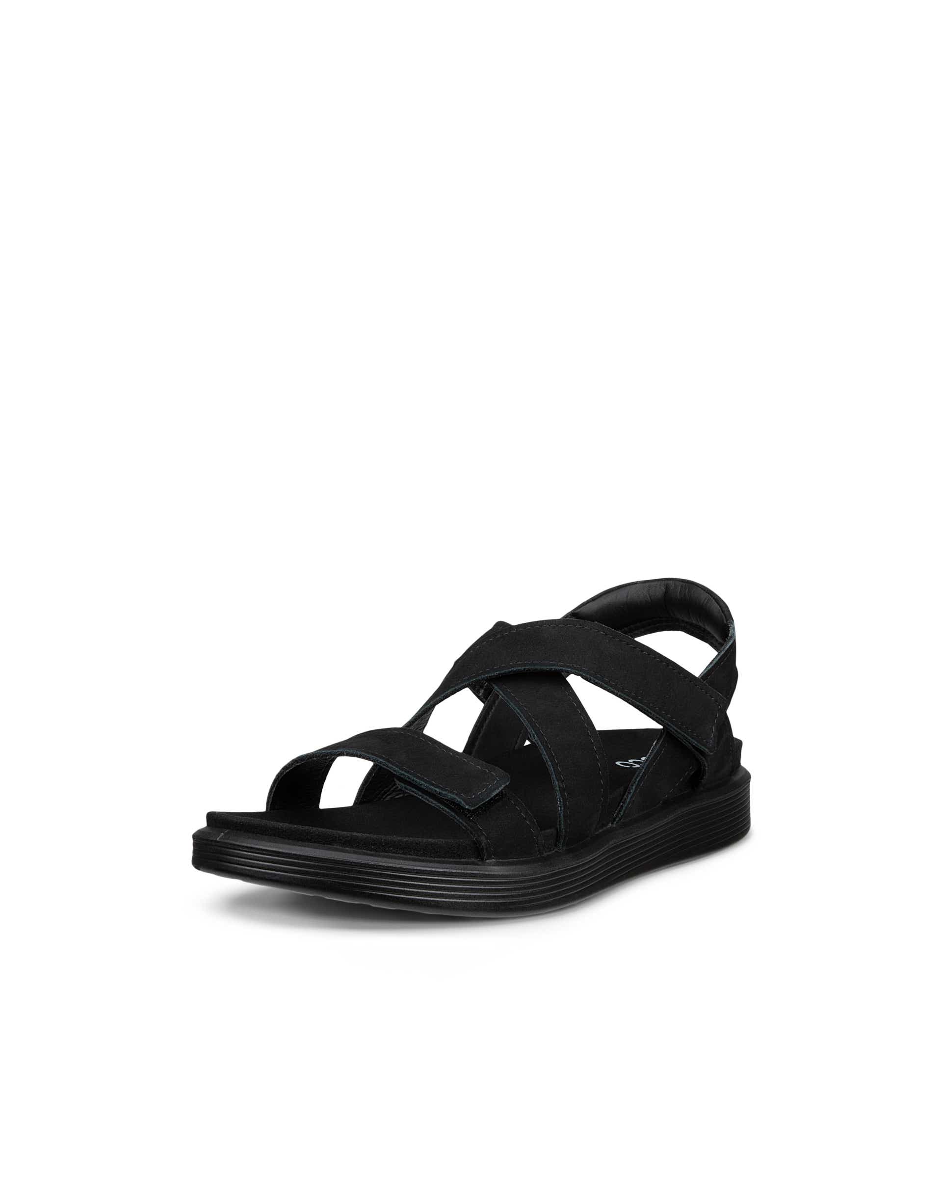 ECCO® SOFT SANDAL sandaler i nubuck med to remme til damer - Sort - Main