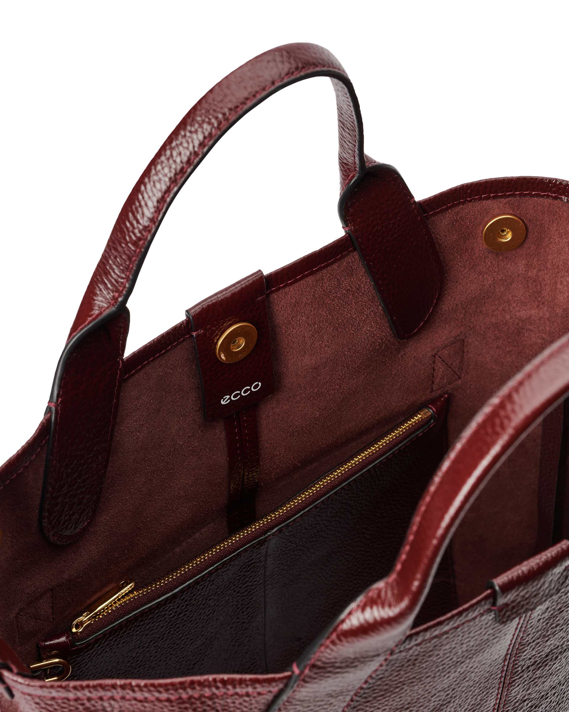 ECCO トートバッグ ブラウン レザー ECCO Tote Large Pebbled レザートートバッグ | ブラック