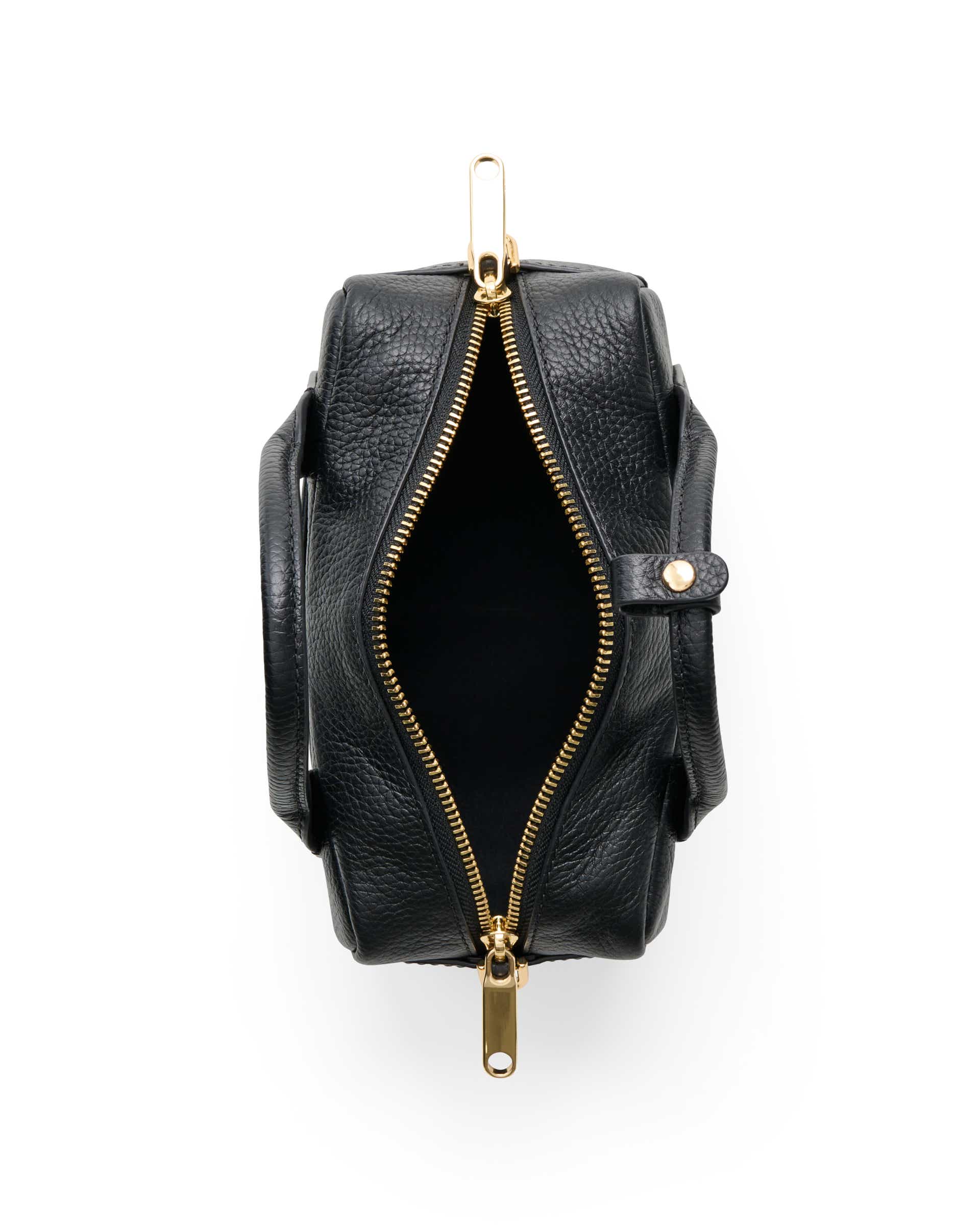 Skórzana torebka przez ramię ECCO® Bowling Bag - Czarny - Birdeye