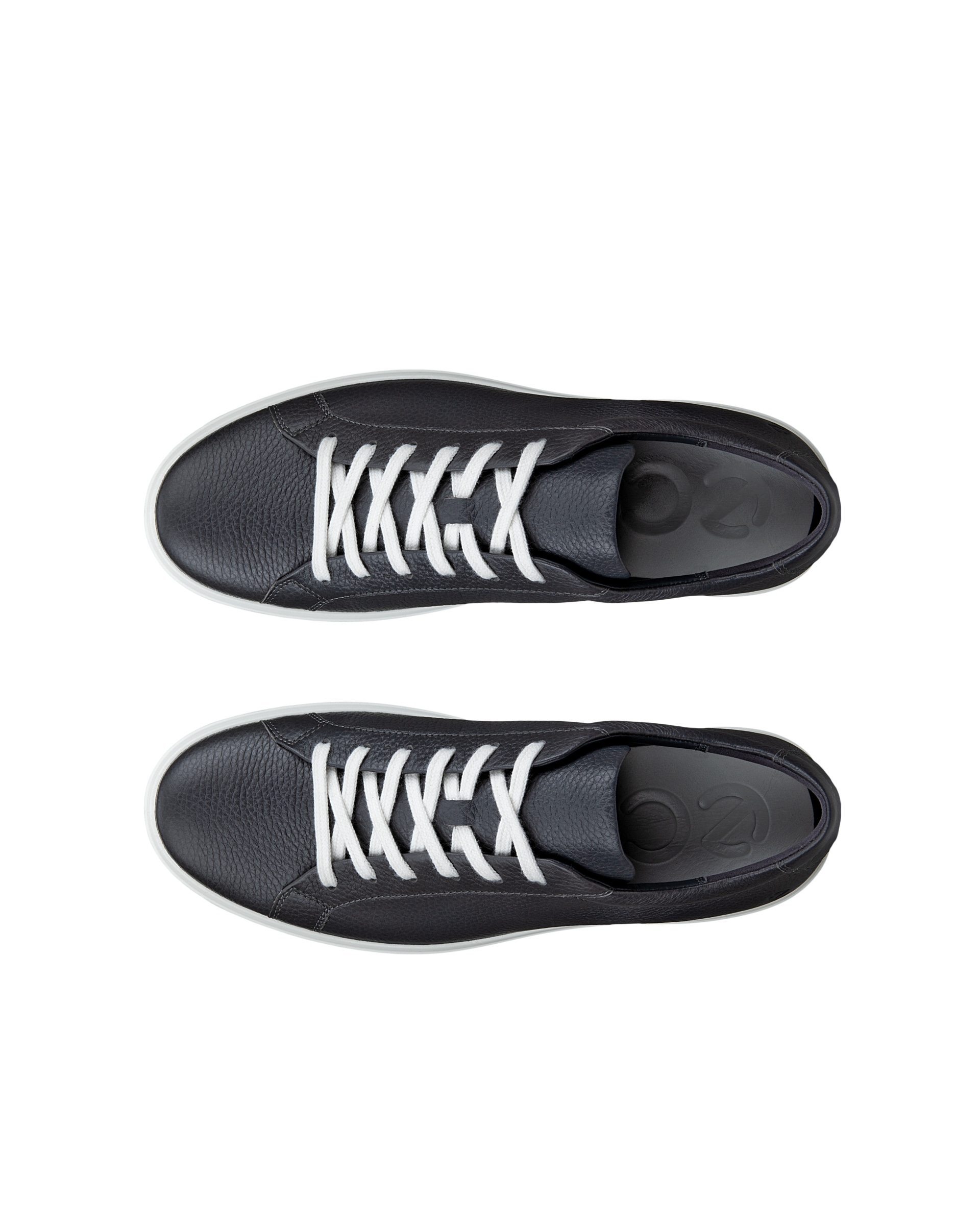ECCO soft 60 MEN メンズ レザースニーカー - グレー - Top left pair