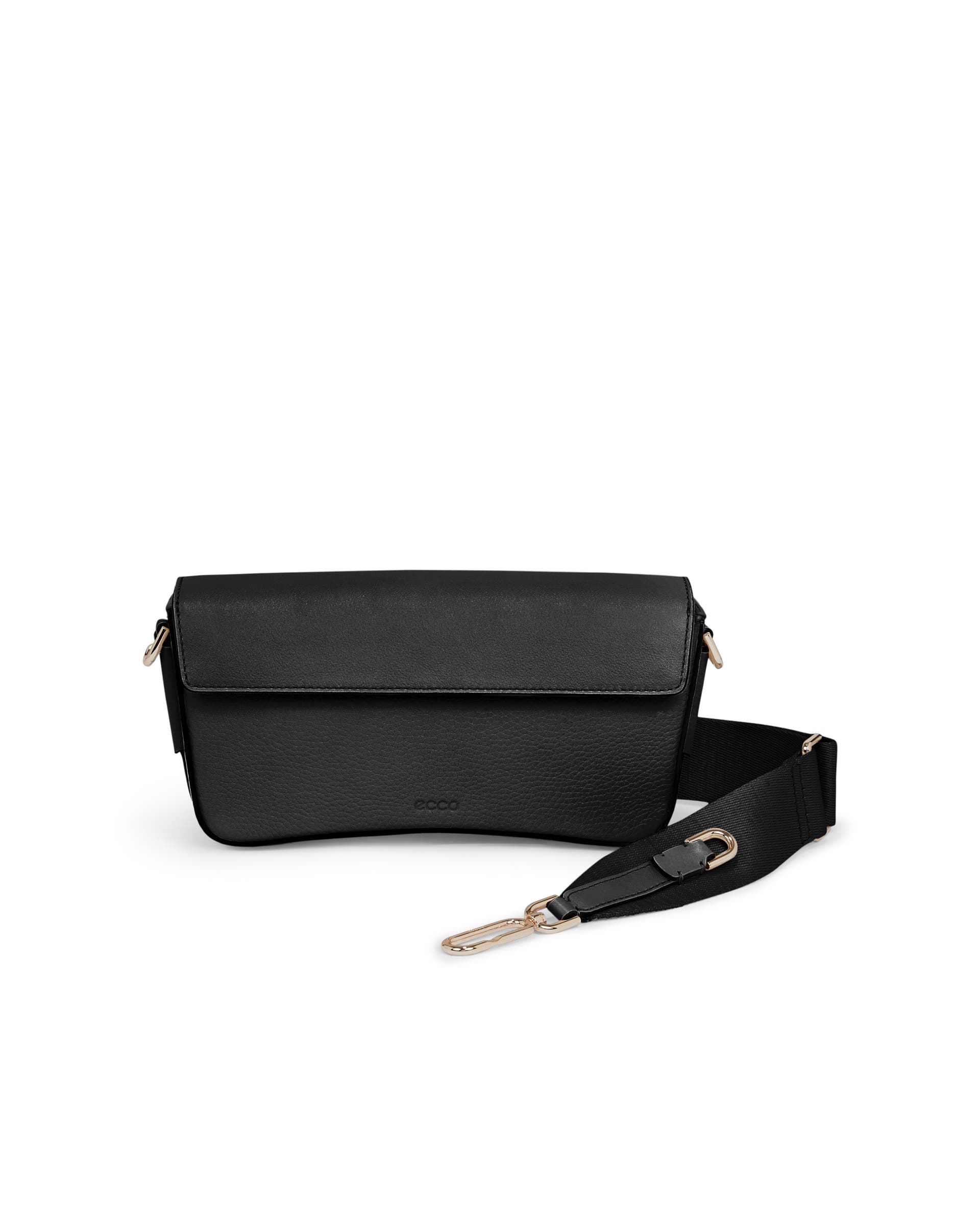 ECCO® Textureblock Leather Crossbody Bag - Black - Main