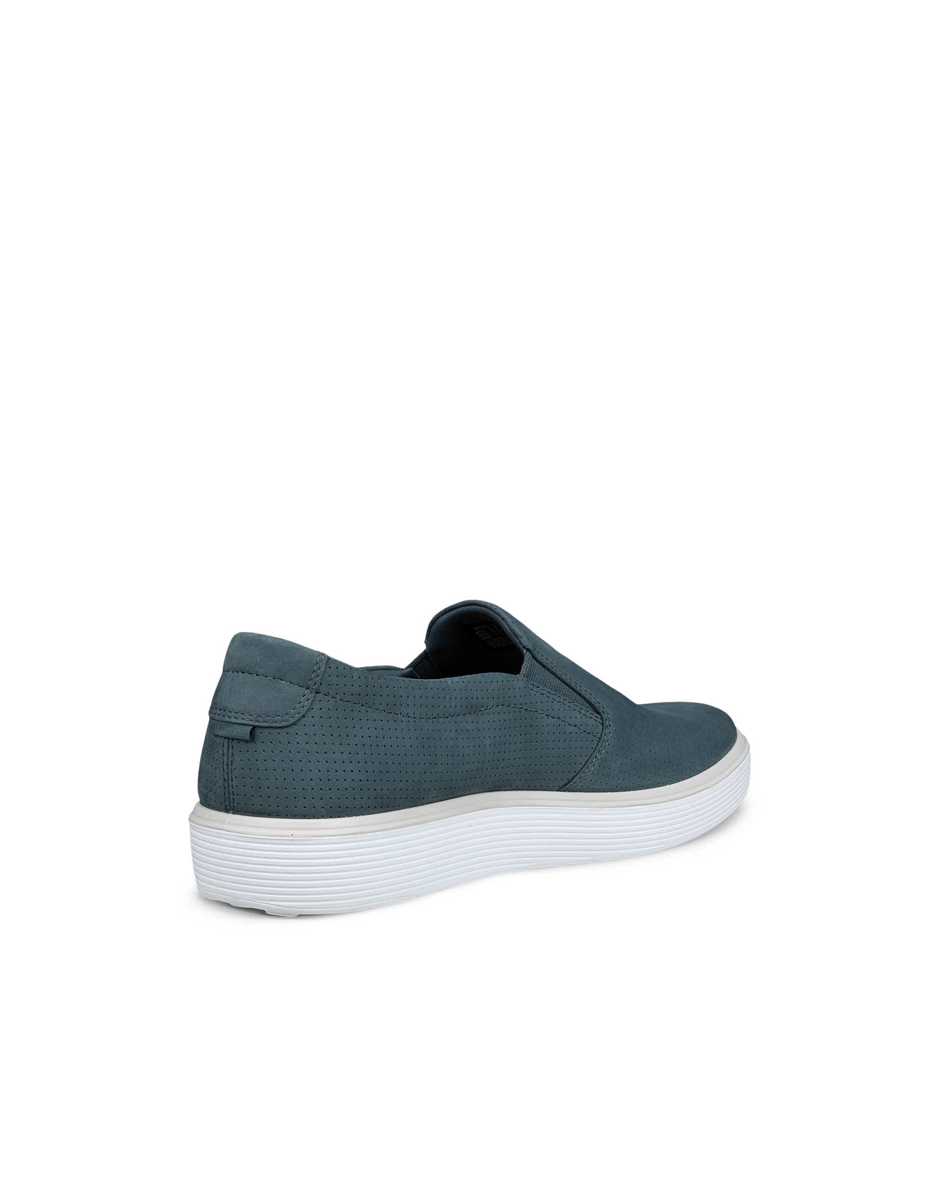 Men's ECCO® Soft 60 Nubuck Slip-On - Blue - Back