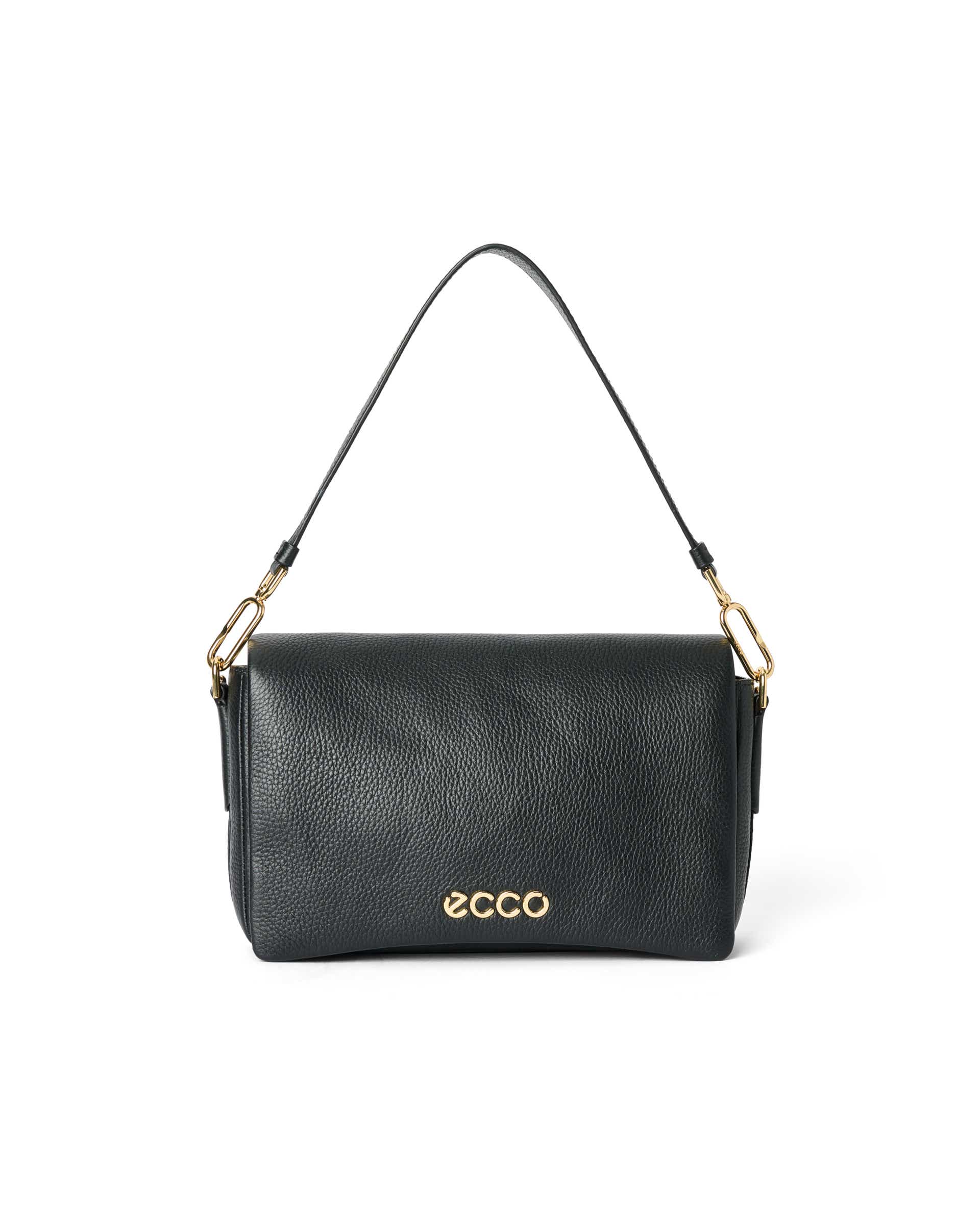 ECCO Pinch Large Soft Pebbled レザークロスボディバッグ - ブラック - Main