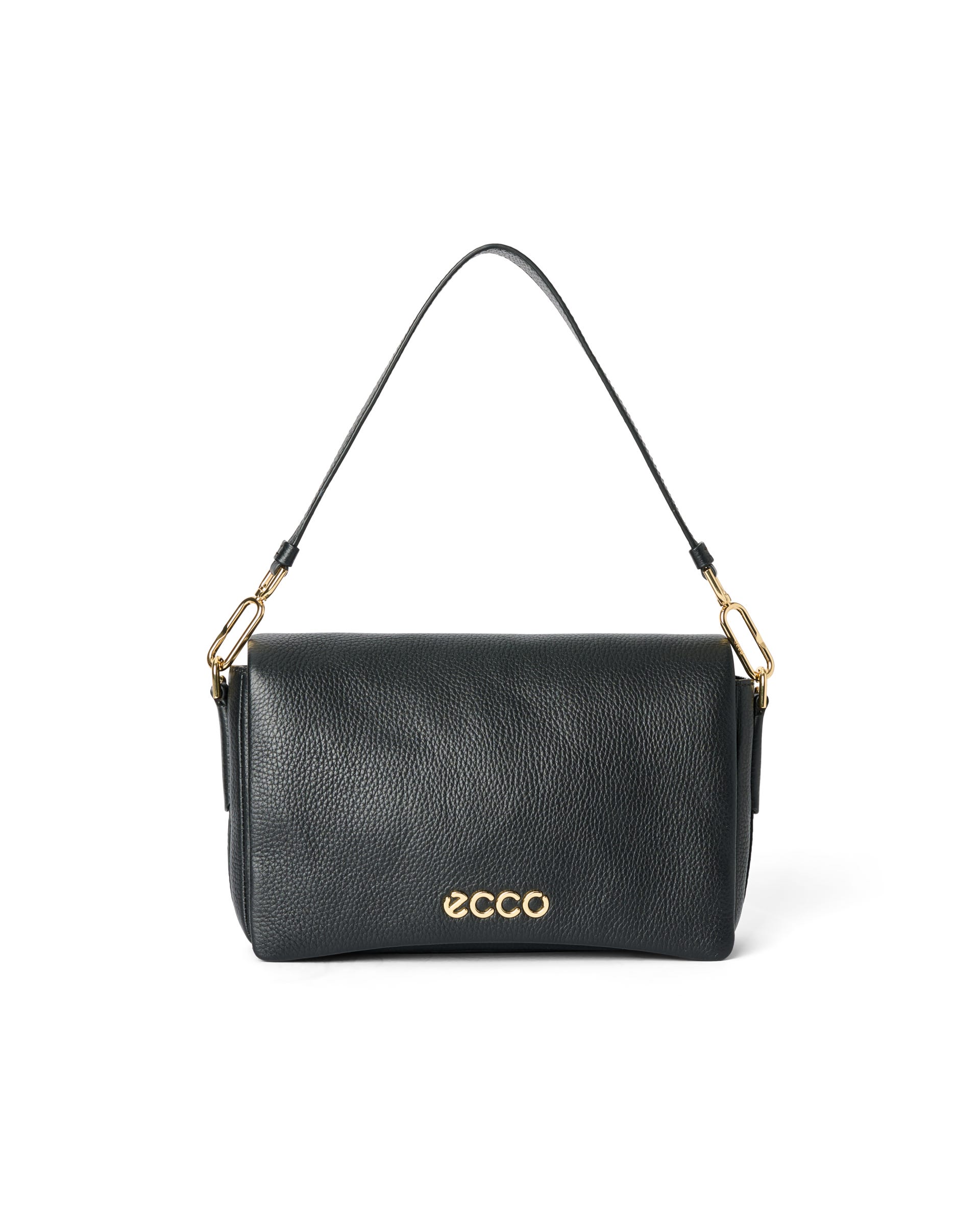 ECCO Pinch Large Soft Pebbled レザークロスボディバッグ - ブラック - Main
