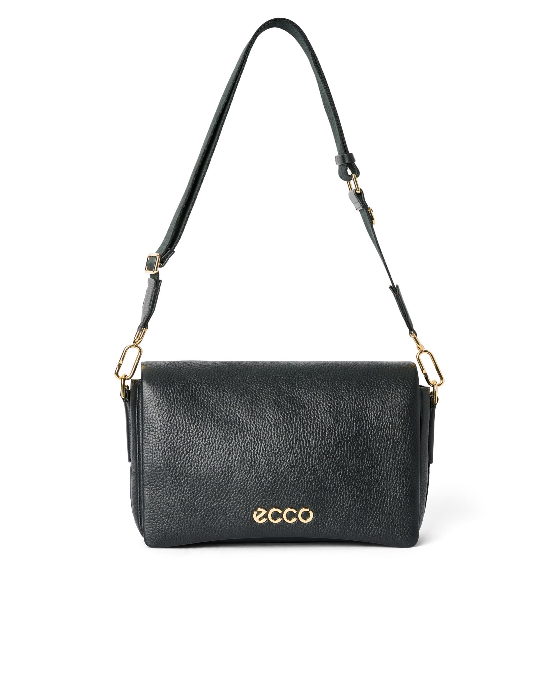 ECCO Pinch Large Soft Pebbled レザークロスボディバッグ - ブラック - Main