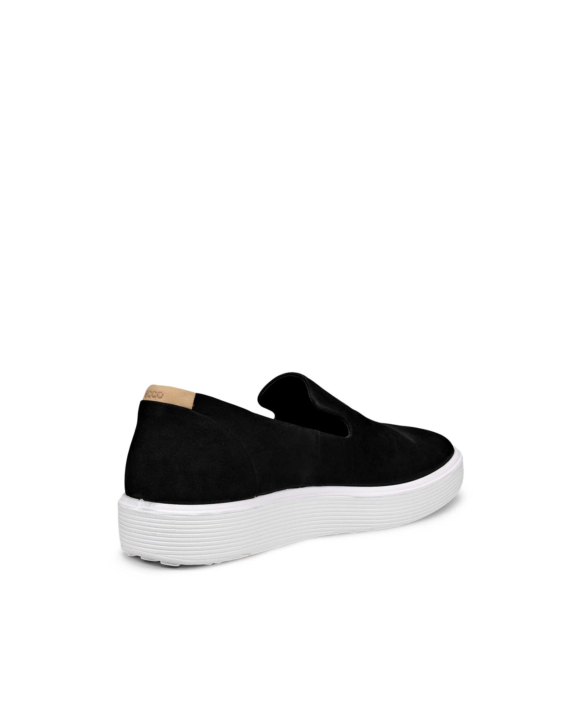 Women's ECCO® Soft 60 Nubuck Slip-On - Black - Back