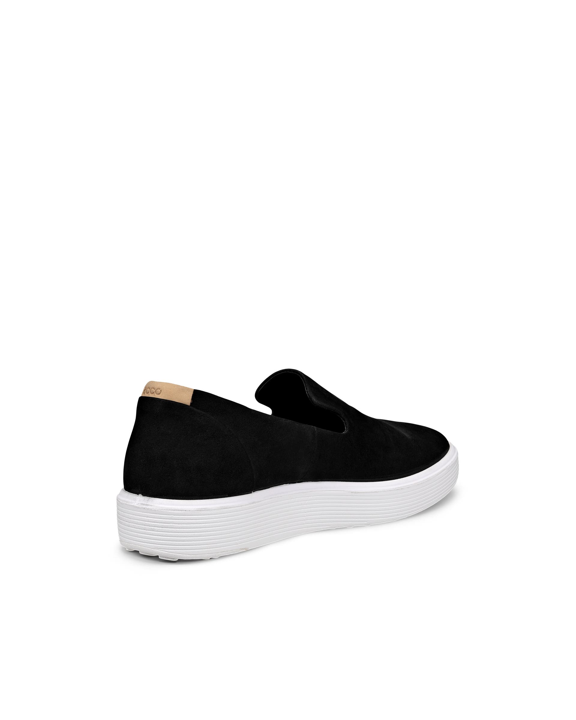 Women's ECCO® Soft 60 Nubuck Slip-On - Black - Back