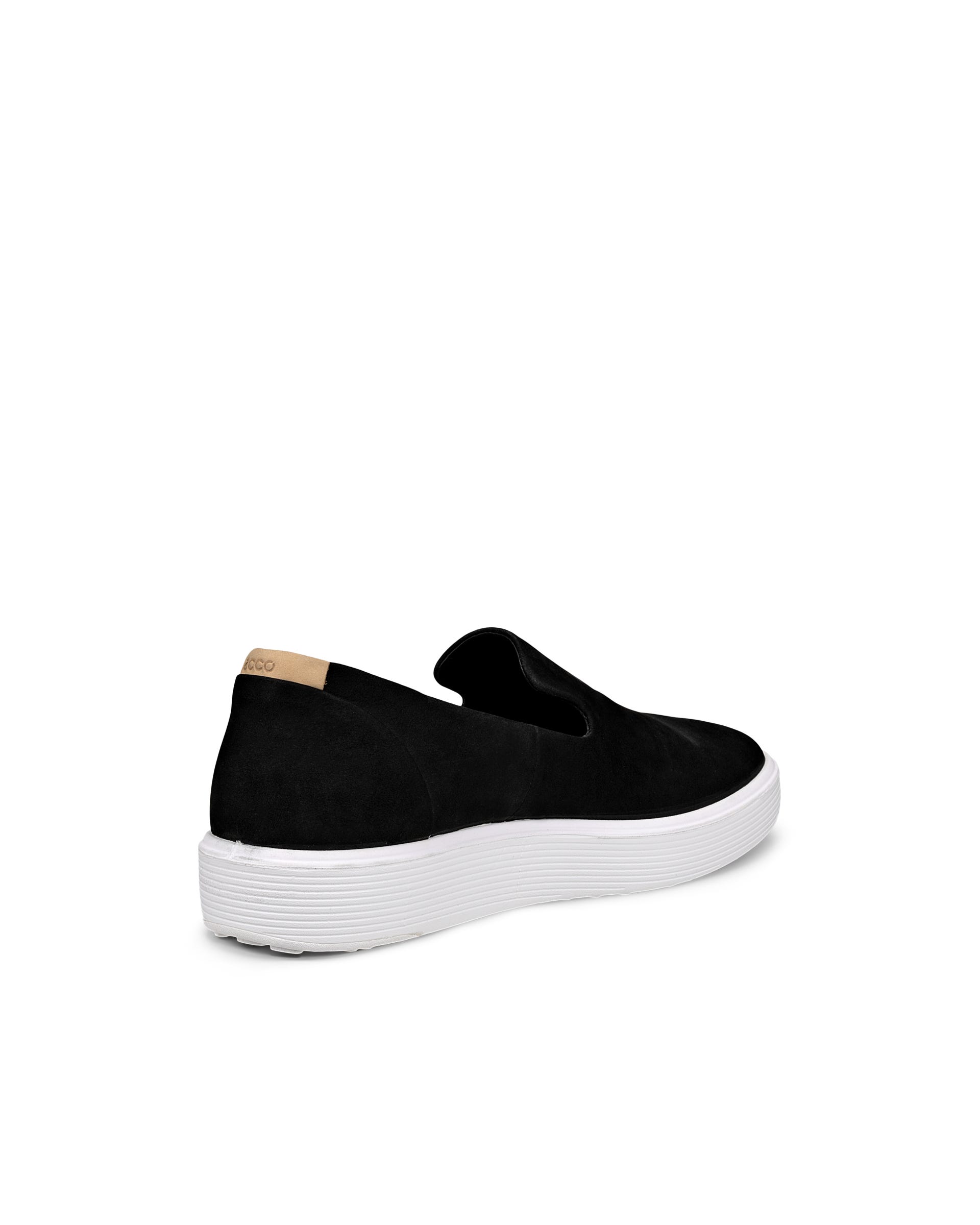 Women's ECCO® Soft 60 Nubuck Slip-On - Black - Back