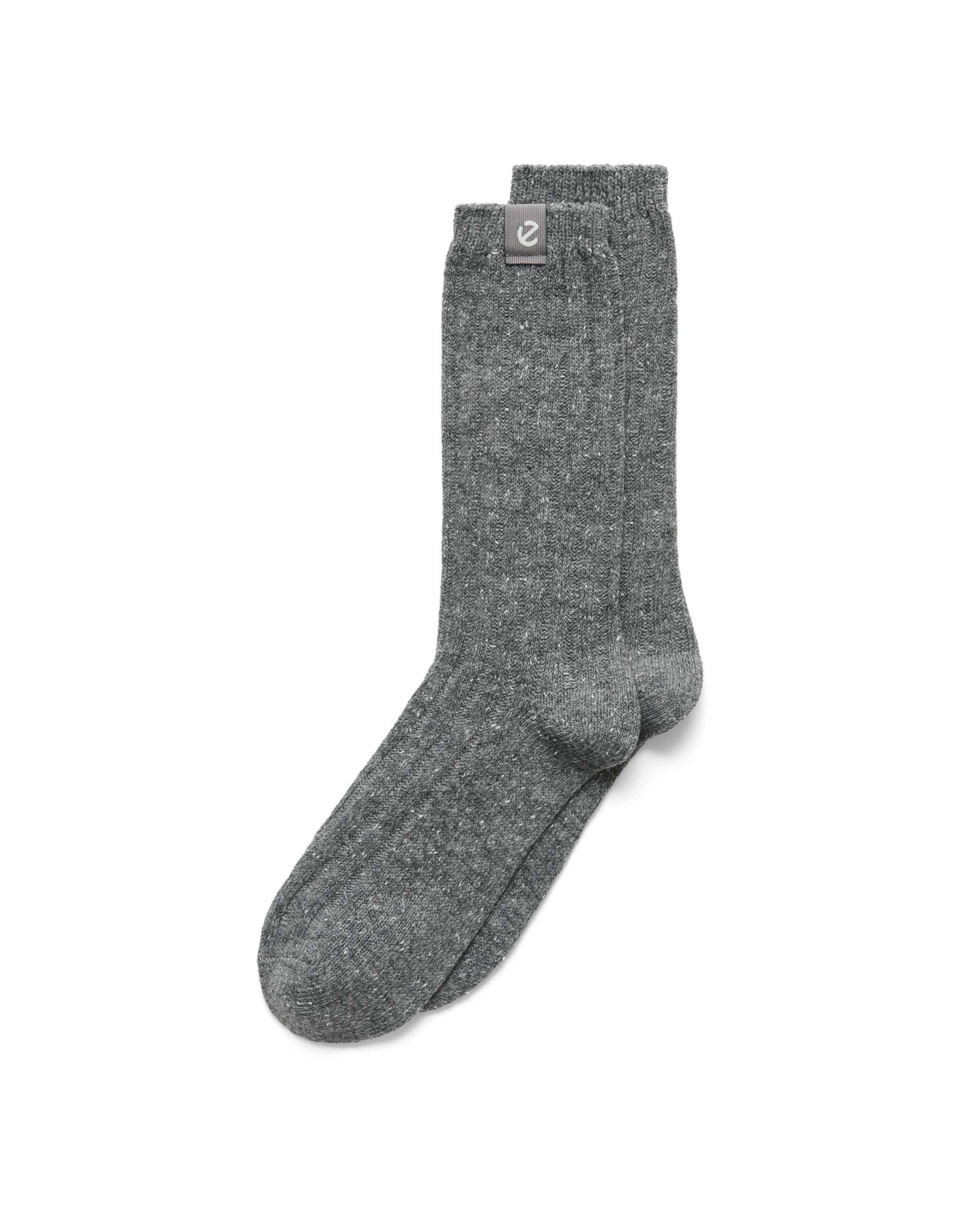 Unisex ECCO® Hygge Ribbed Mid-Cut Socks - Grey - Main