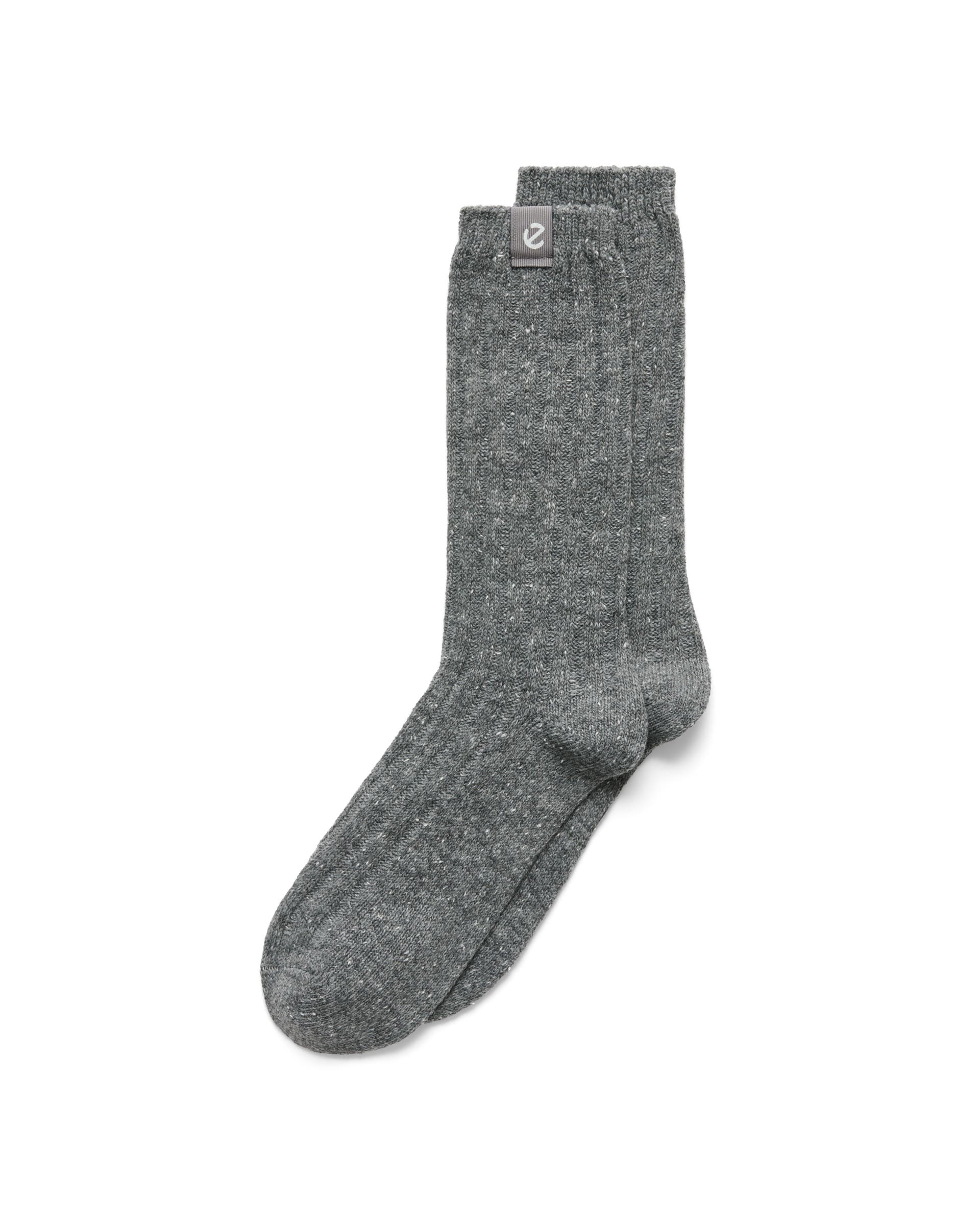 Unisex ECCO® Hygge Ribbed Mid-Cut Socks - Grey - Main