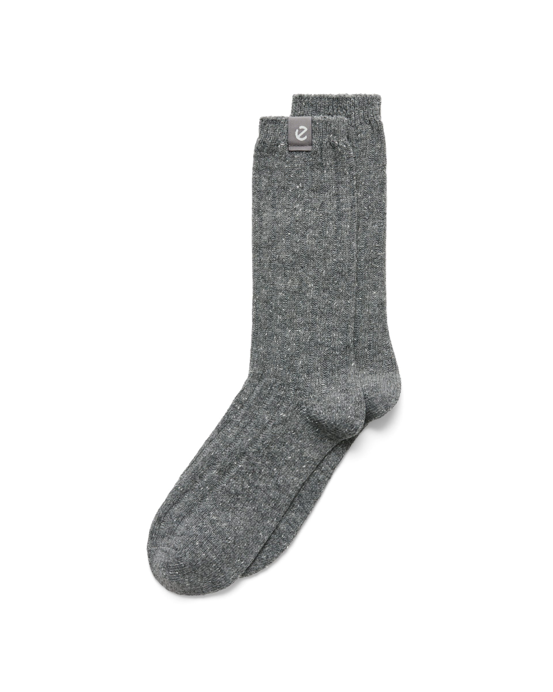 Unisex ECCO® Hygge Ribbed Mid-Cut Socks - Grey - Main