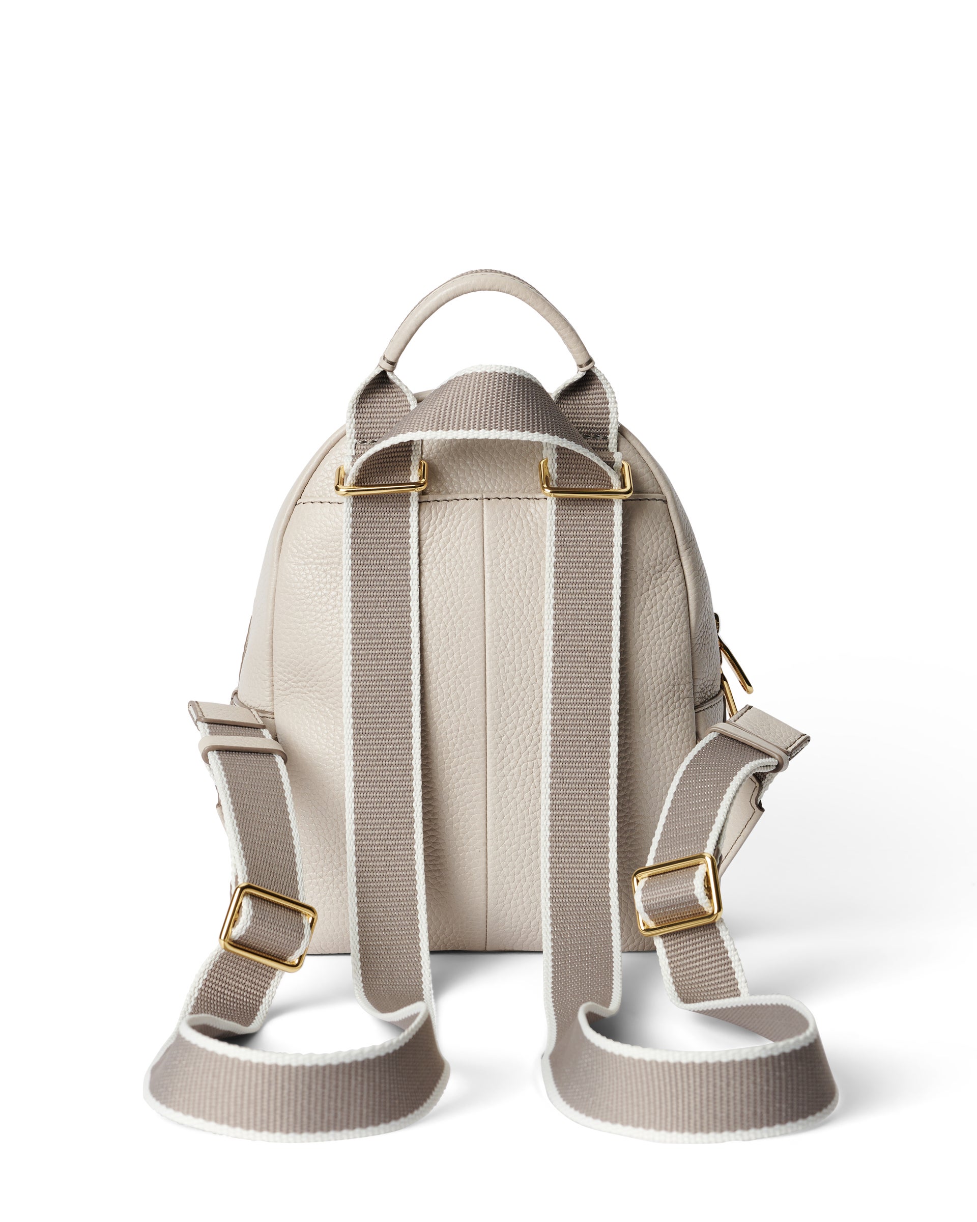 ECCO Round Pack Small Pebbled レザーバックパック - ベージュ - Back
