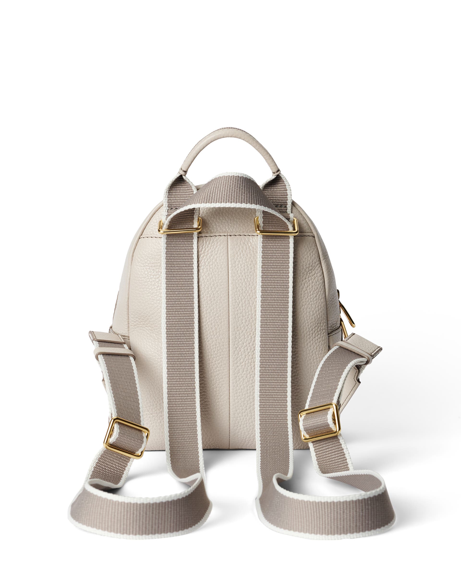 ECCO Round Pack Small Pebbled レザーバックパック - ベージュ - Back