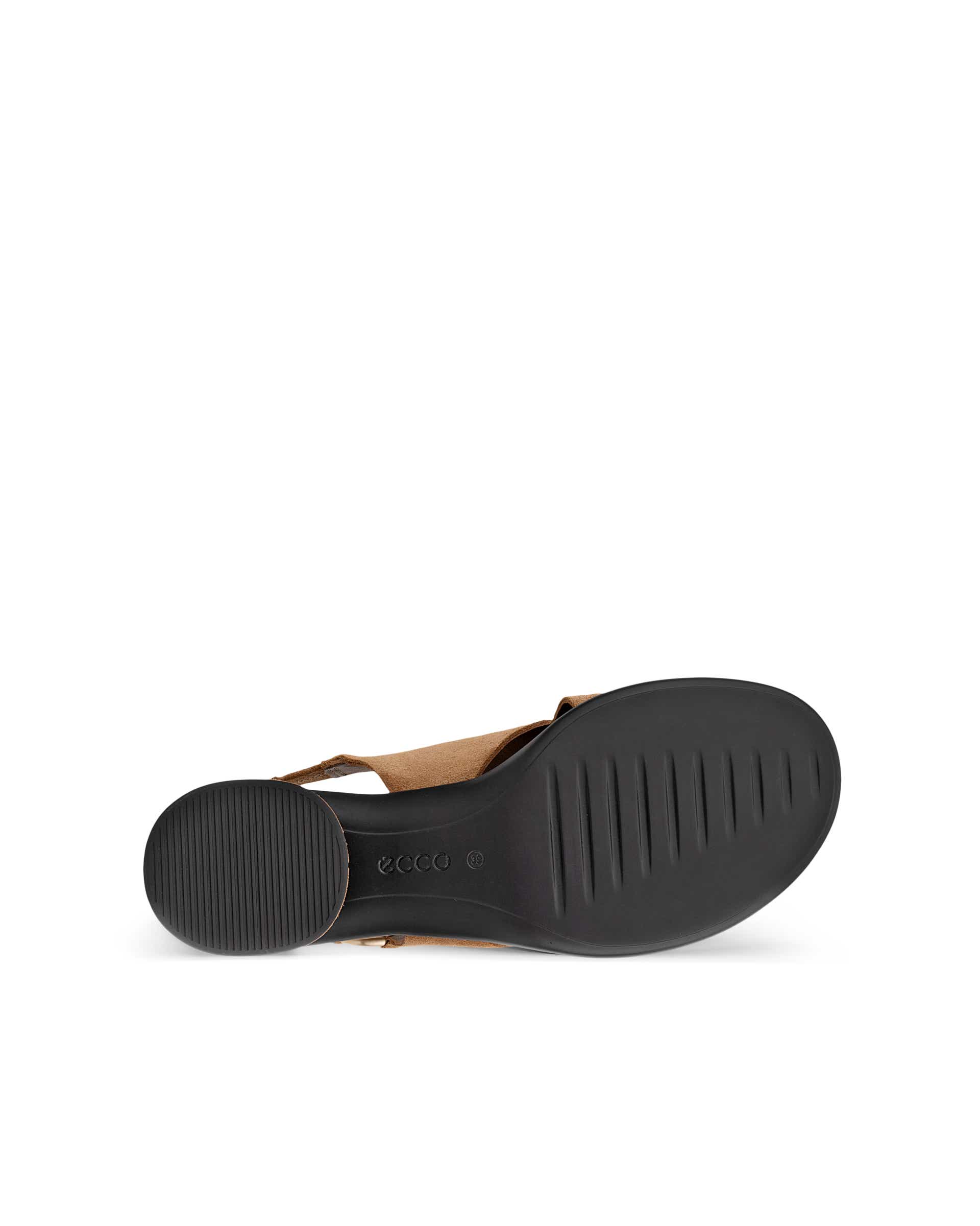 Women's ECCO® Metropole Seoul Suede Heeled Slingback Sandal - Brown - Sole