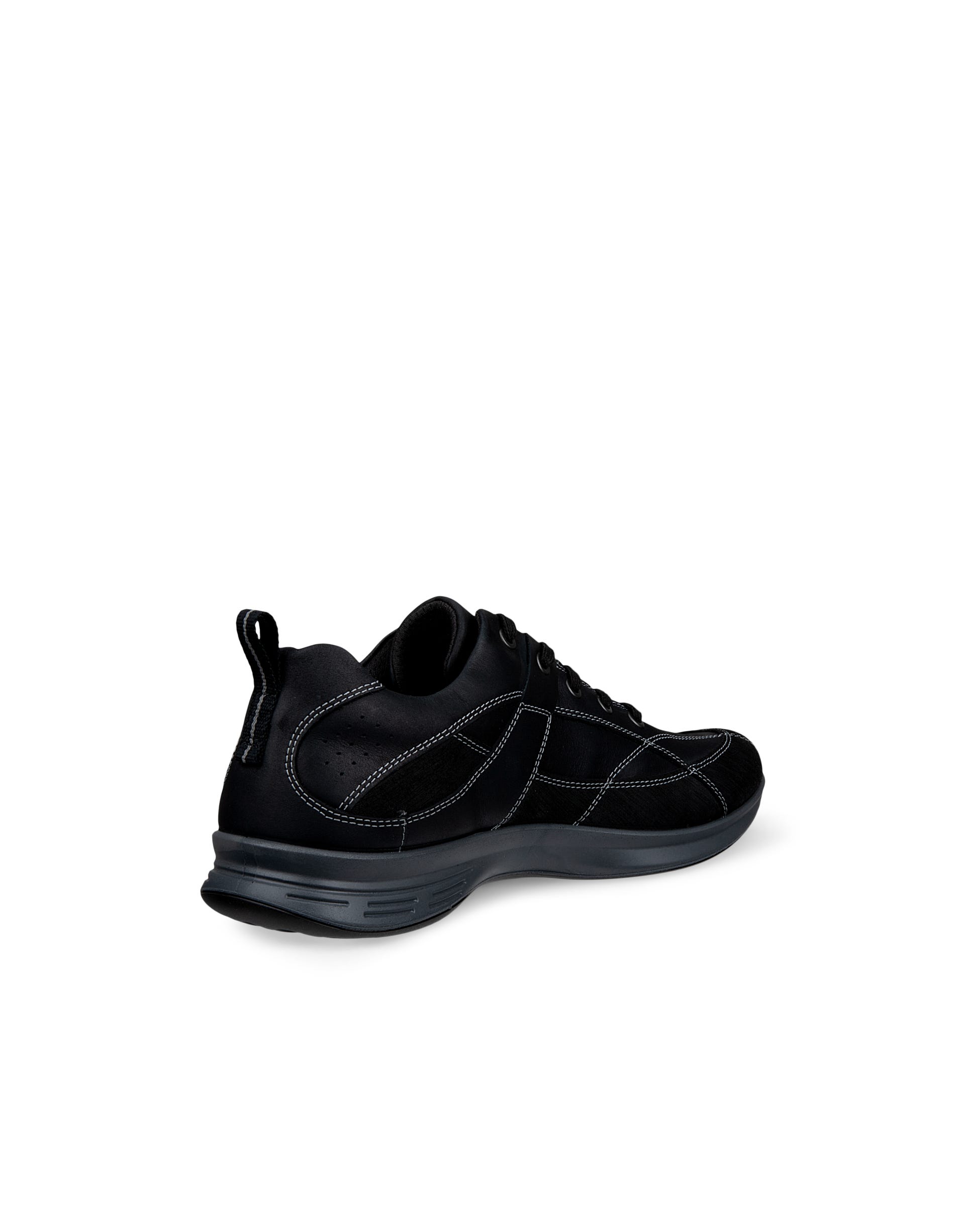 Men's ECCO® EXCEED Nubuck Lace-Up Shoe - Black - Back