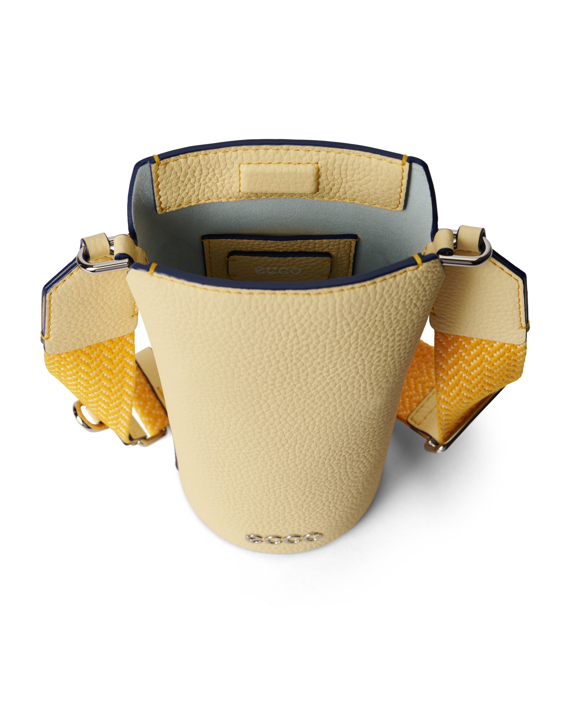 ECCOยฎ Pot Soft Pebbled Leather Crossbody Bag - Yellow - Inside