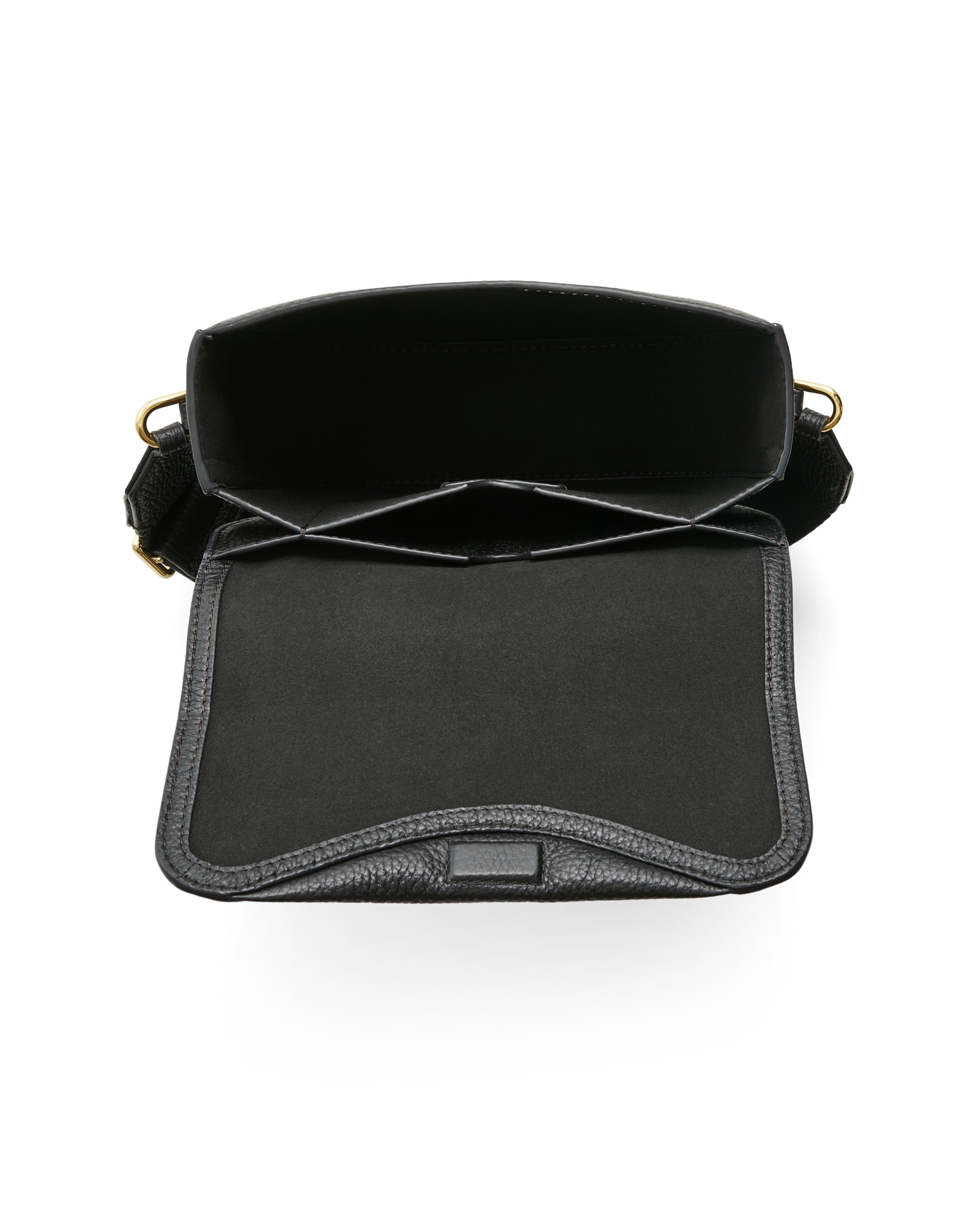 ECCO® Saddle Bag kožna torba preko ramena - Crna - Birdeye