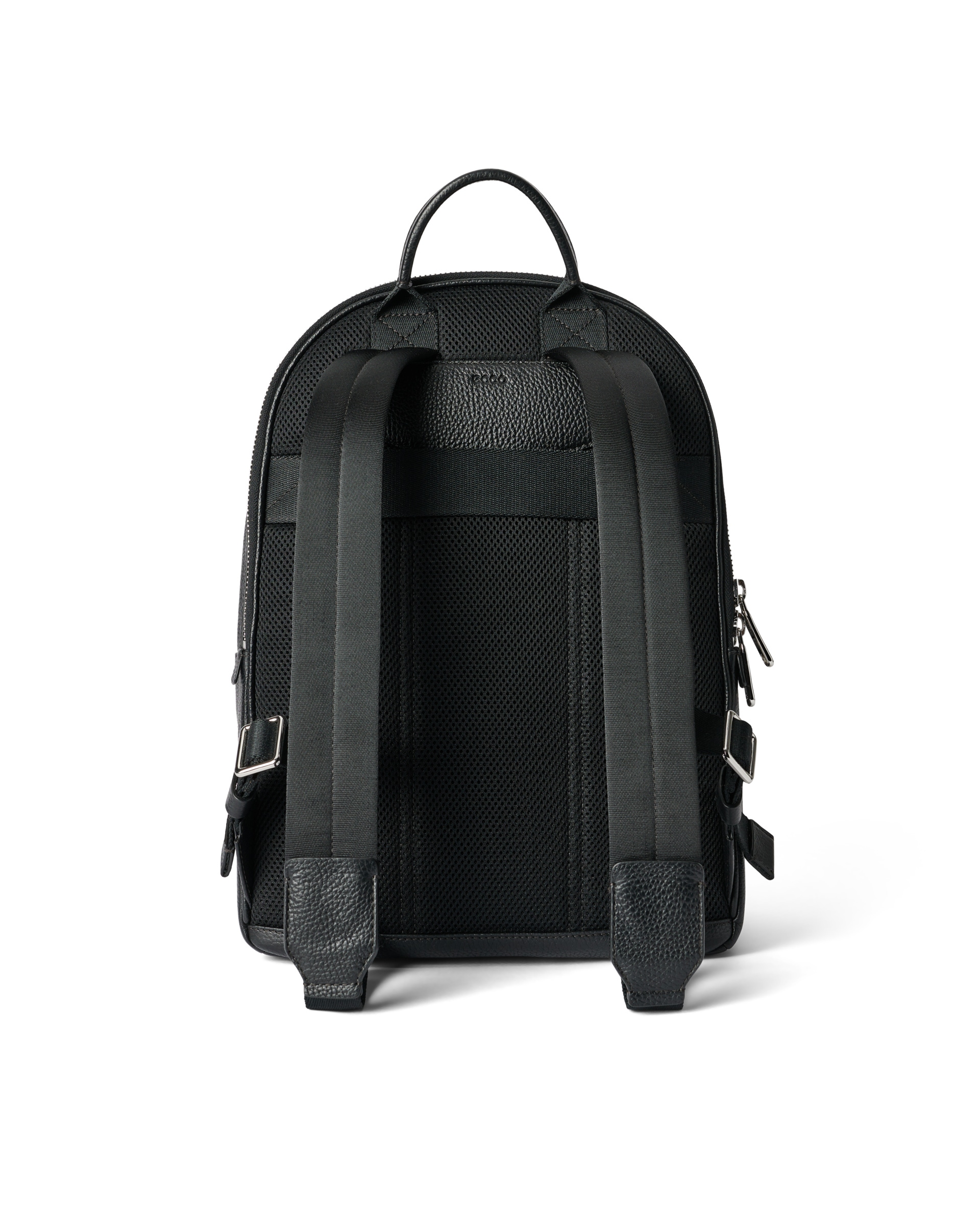 ECCOยฎ Round Pack Leather Backpack - Black - Back