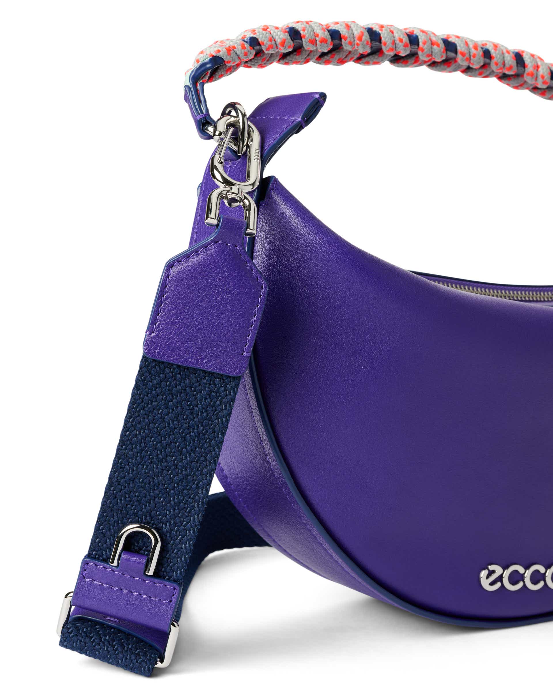 ECCO Pinch Soft Smooth レザークロスボディバッグ パープル ECCO ECCO Pinch Soft Smooth レザークロスボディバッグ パープル ECCO