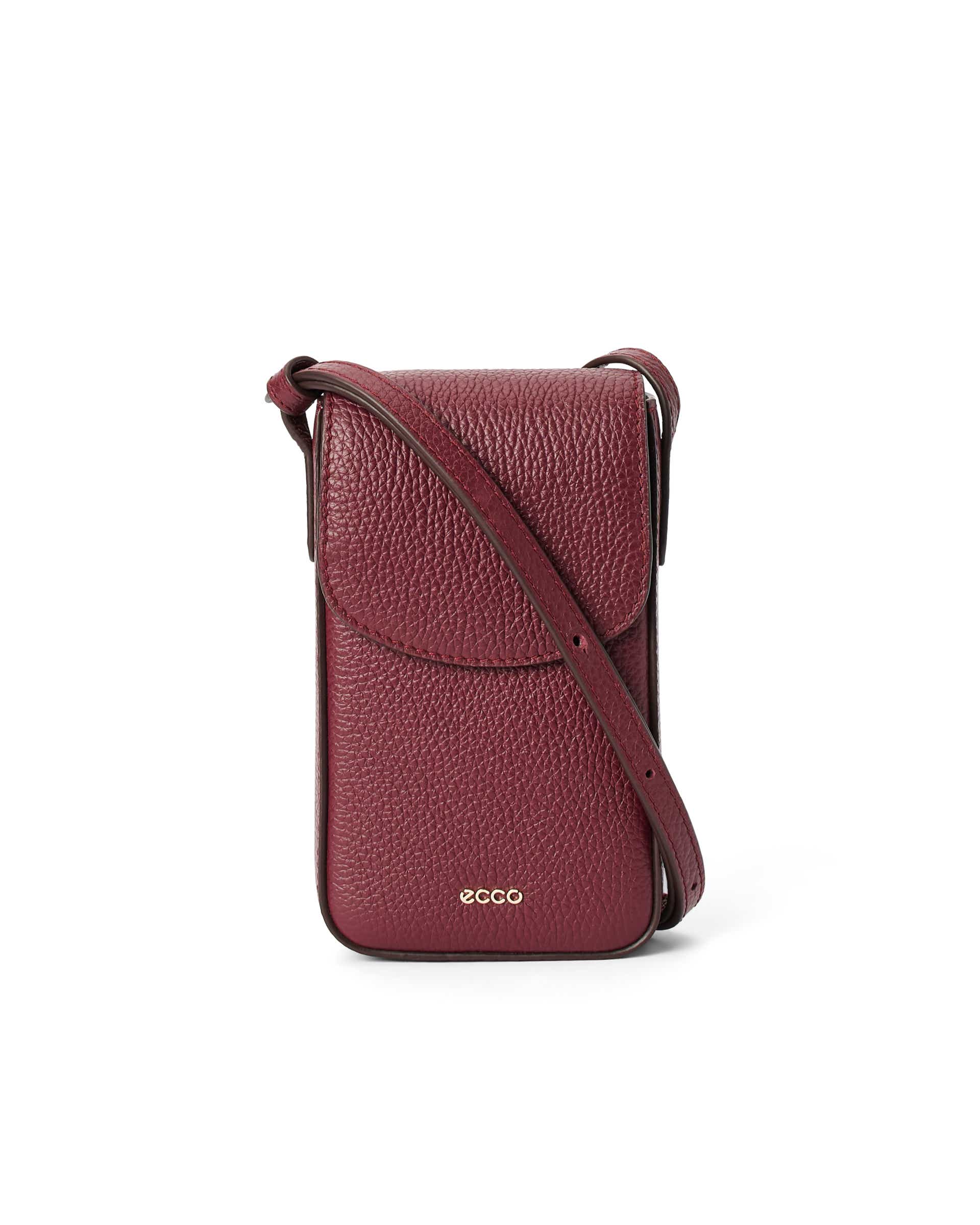 Women's ECCO® PHONE CARRY Leather Phone Bag - Red - Main