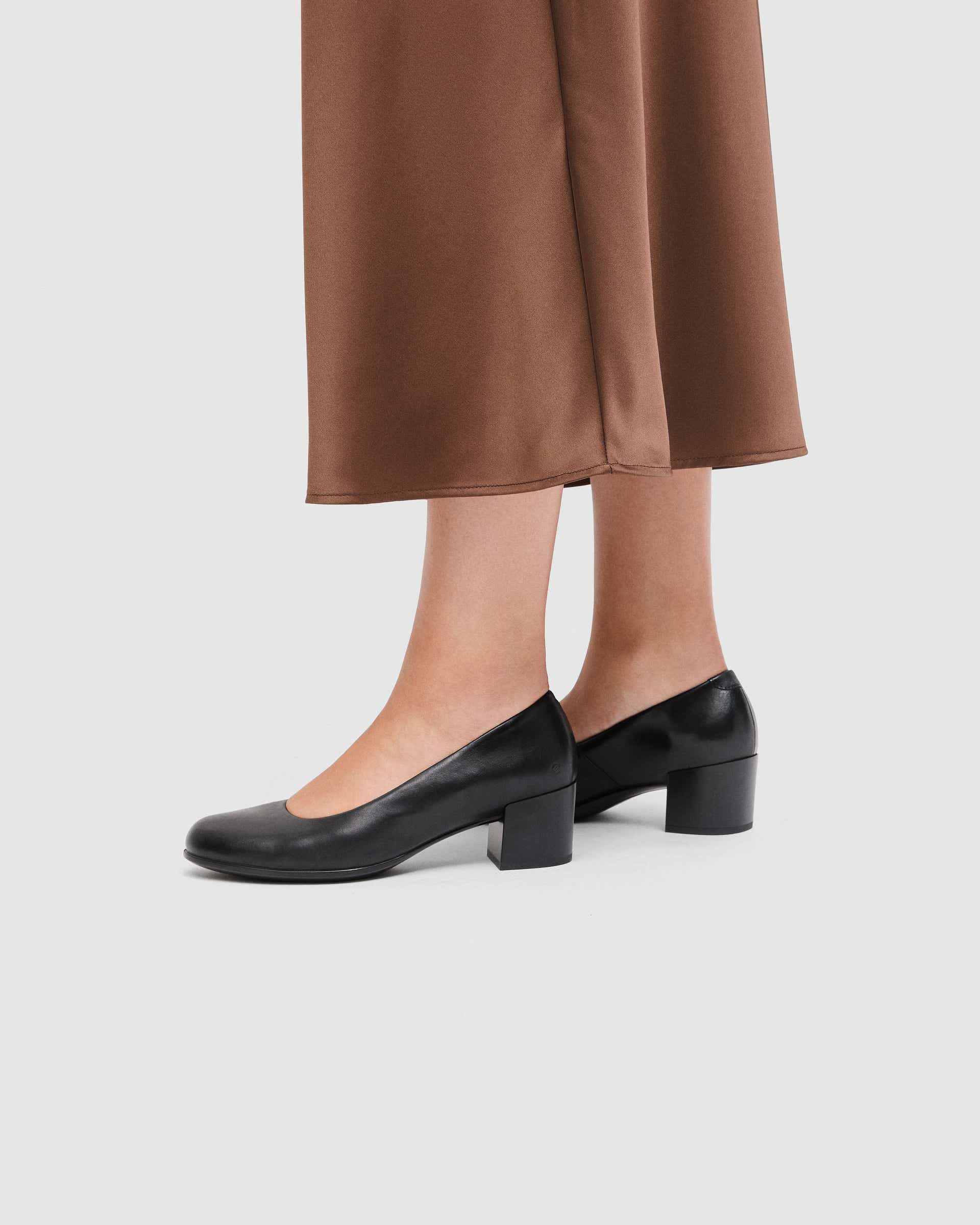 Women's ECCO® Liva 35 Leather High-Heel Pump - Black - Lifestyle image-1