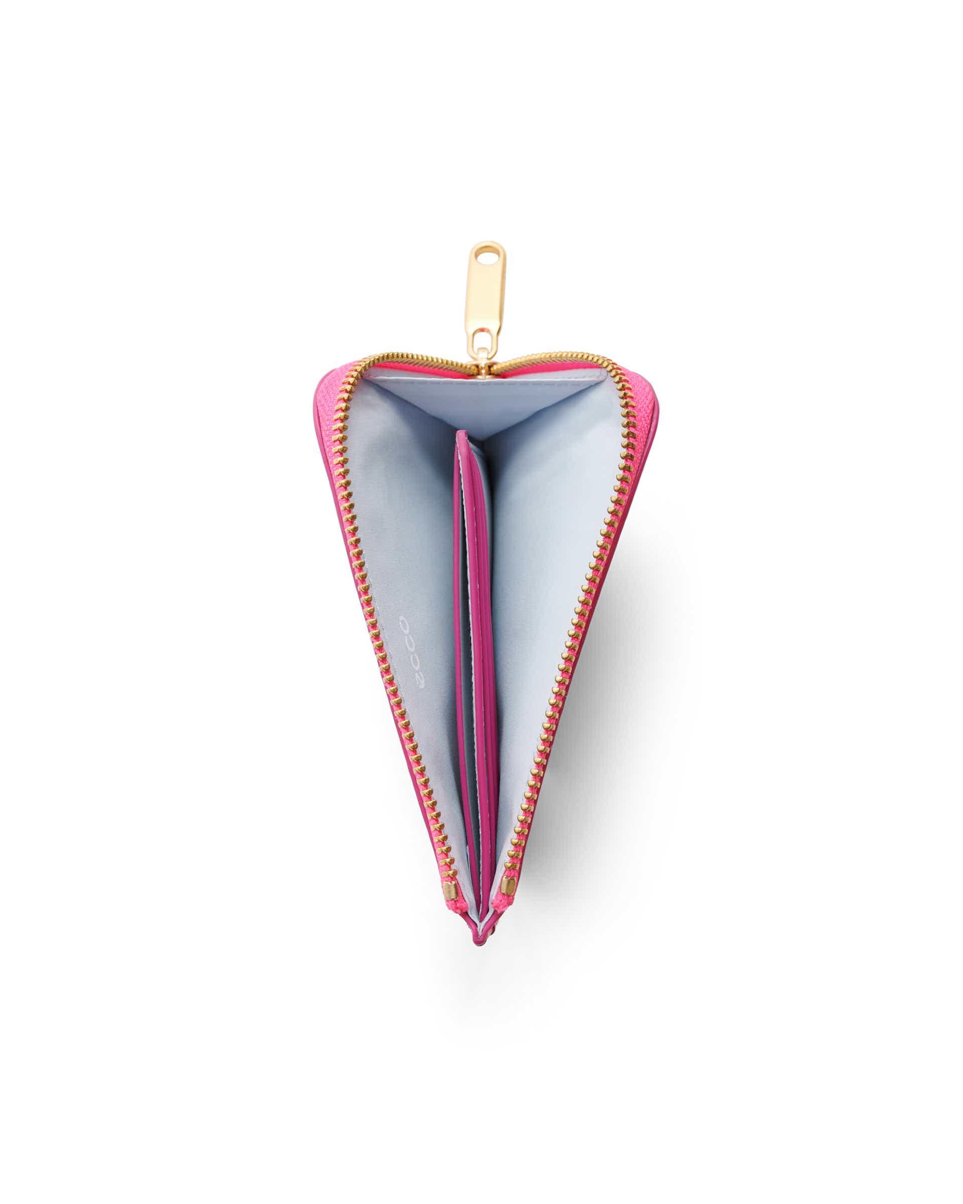 Porte-cartes zippé en cuir grainé ECCO® - Rose - Birdeye