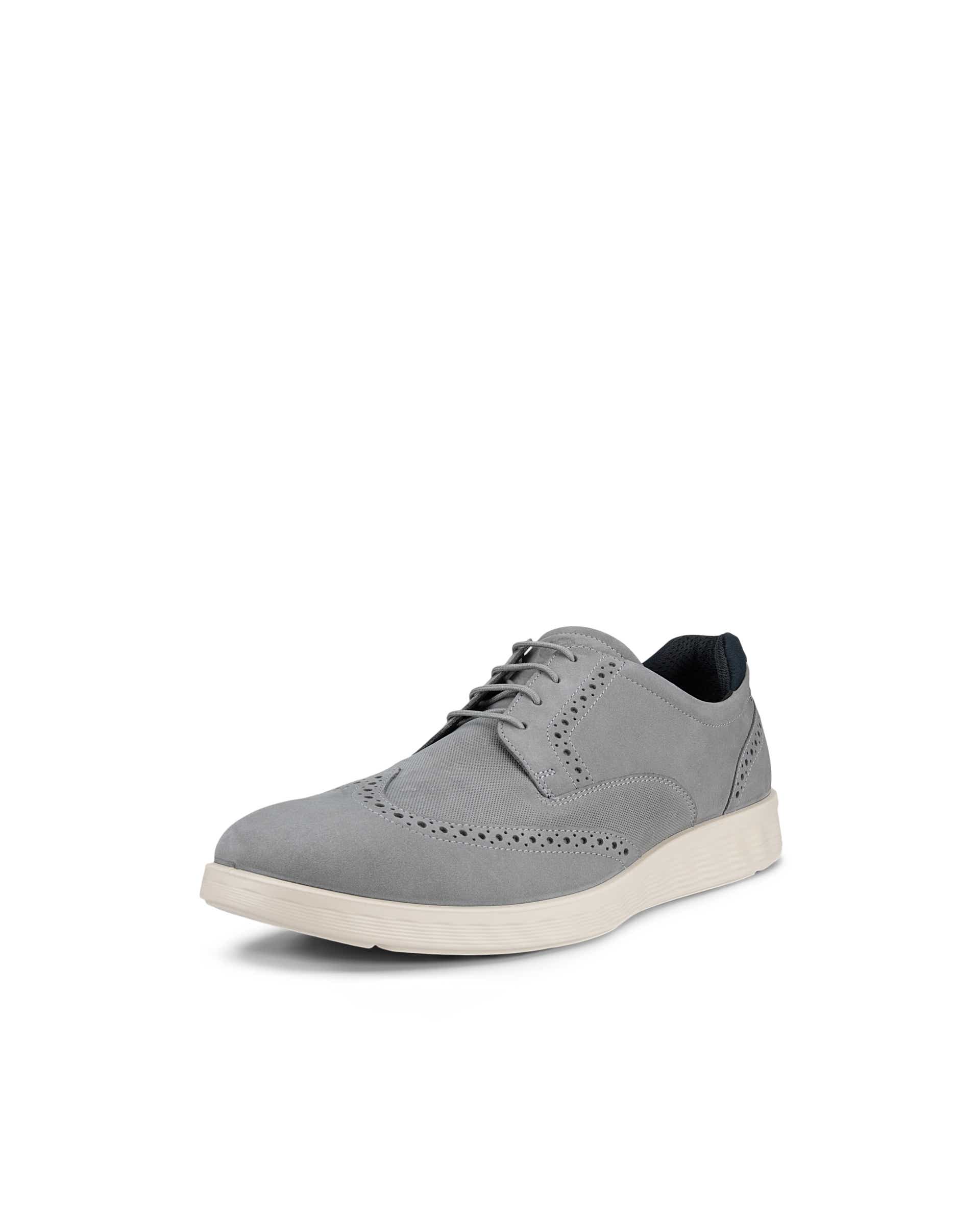 Men's ECCO® S Lite Hybrid Nubuck Brogue Shoe - Gray - Main