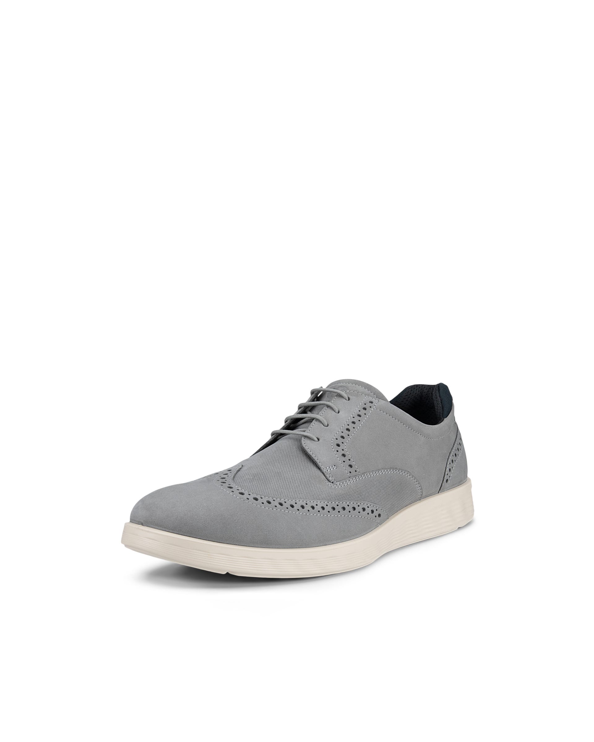 Men's ECCO® S Lite Hybrid Nubuck Brogue Shoe - Gray - Main