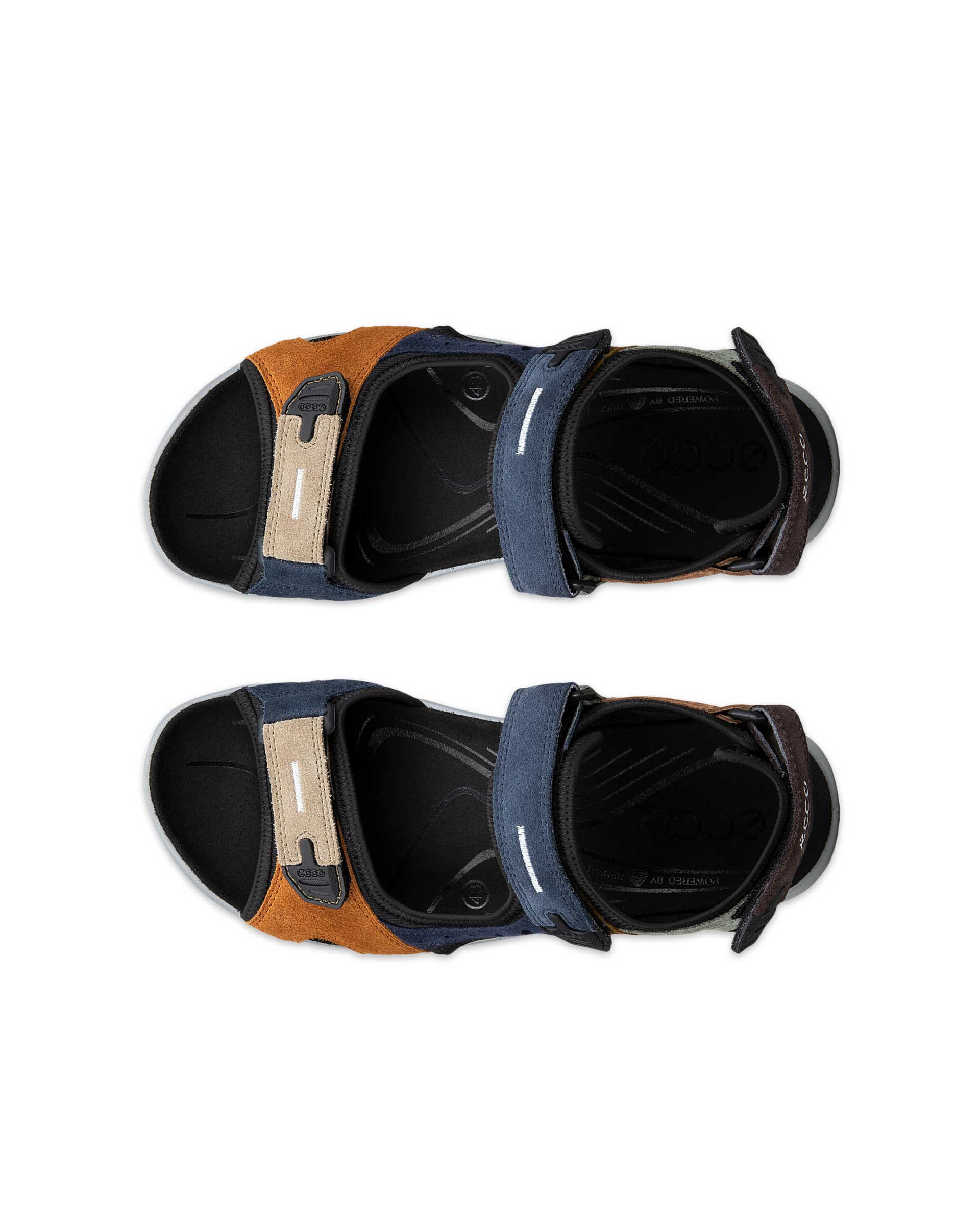 Men's ECCO® Offroad Suede Flat Sandal - Multicolor - Top left pair