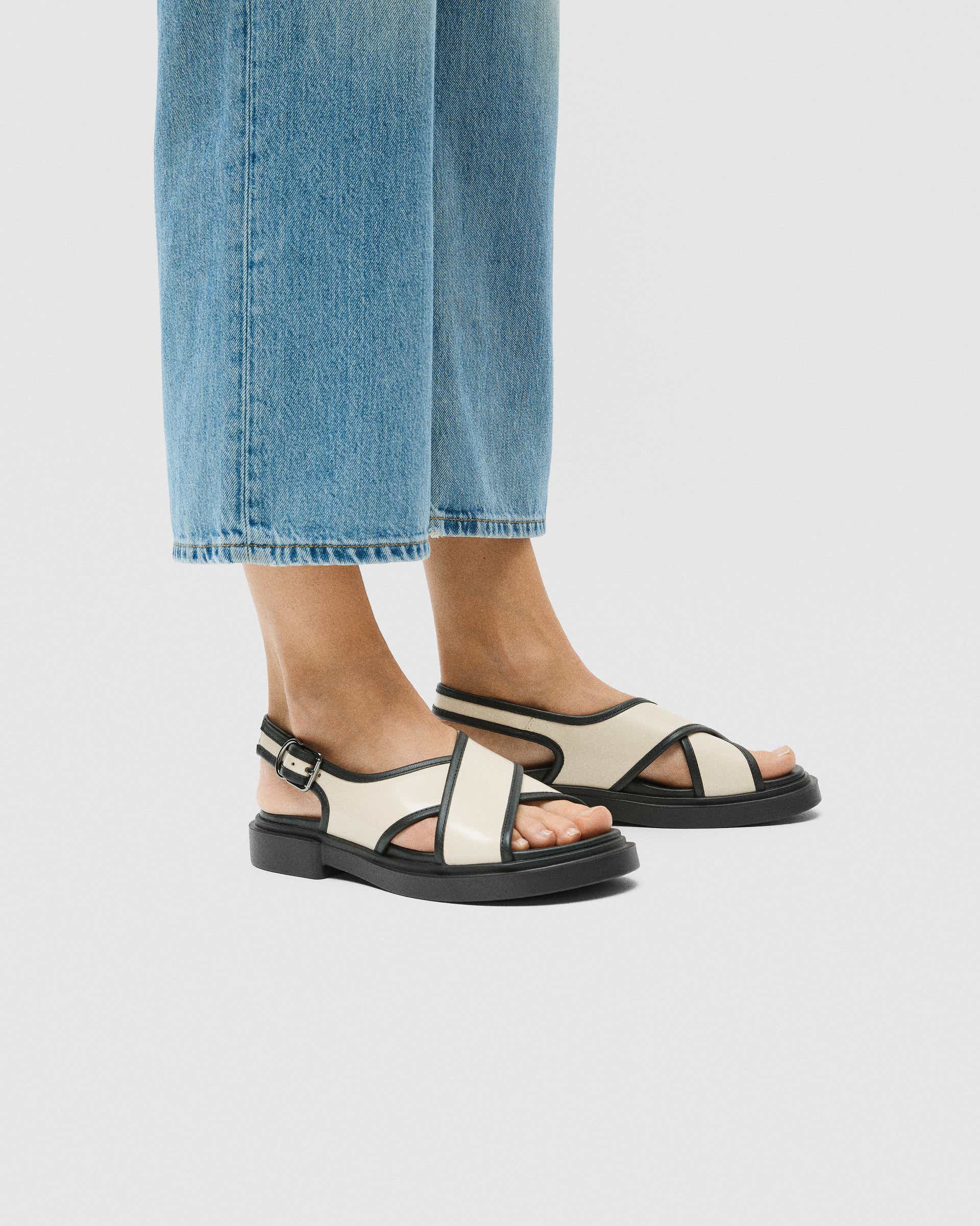 Women's ECCO® METROPOLE SEOUL Leather Sandal - Beige - Lifestyle image-1