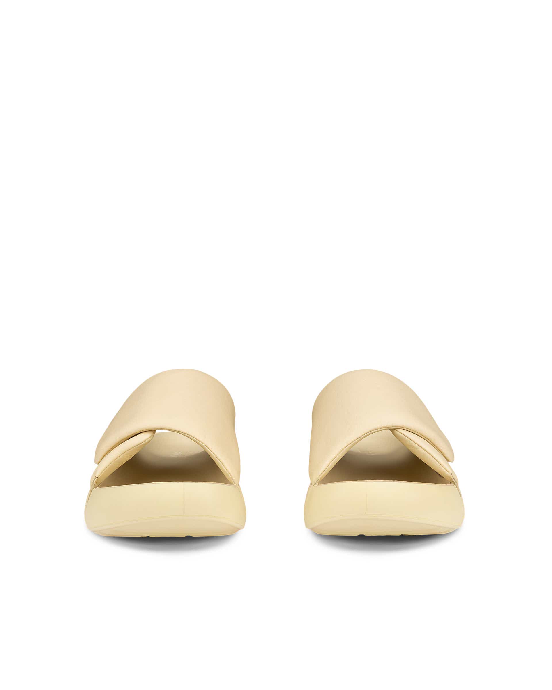 Women's ECCO® Cozmo Platform Leather Two Strap Sandal - Yellow - Front pair