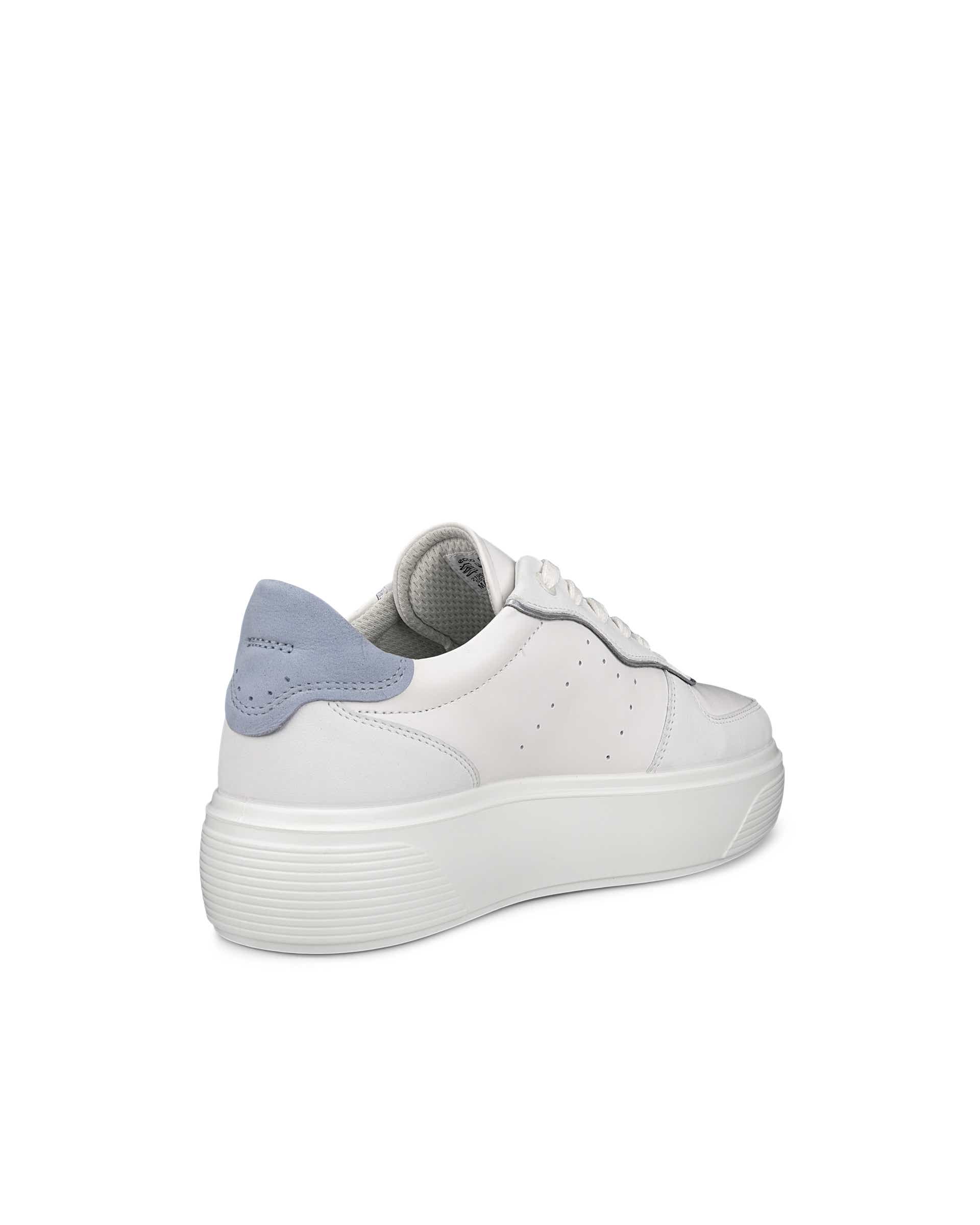 ECCO® Street Platform baskets en cuir pour femme - Blanc - Back
