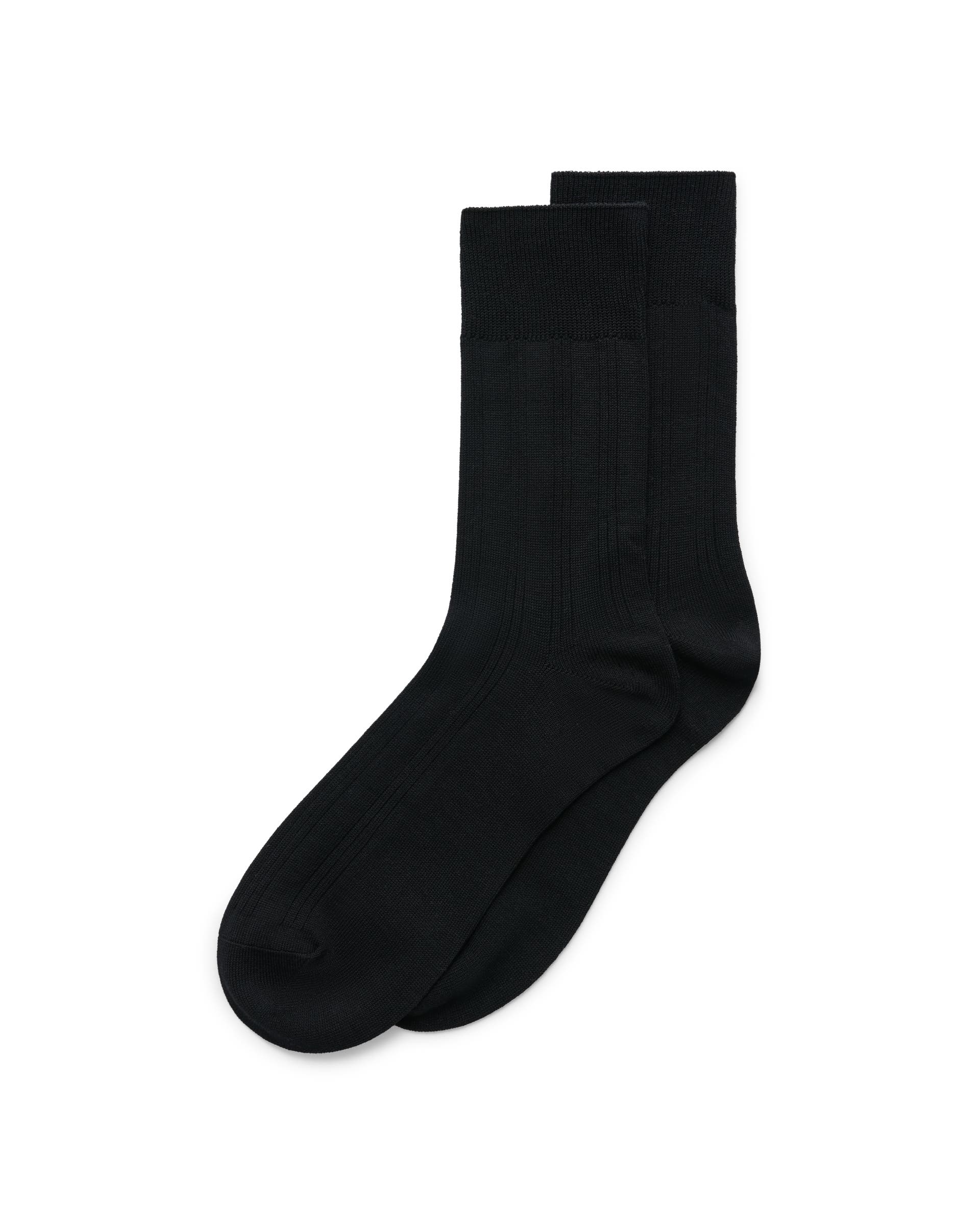 Men's ECCO® Classic Ribbed Mid-Cut Socks - Black - Detail-2