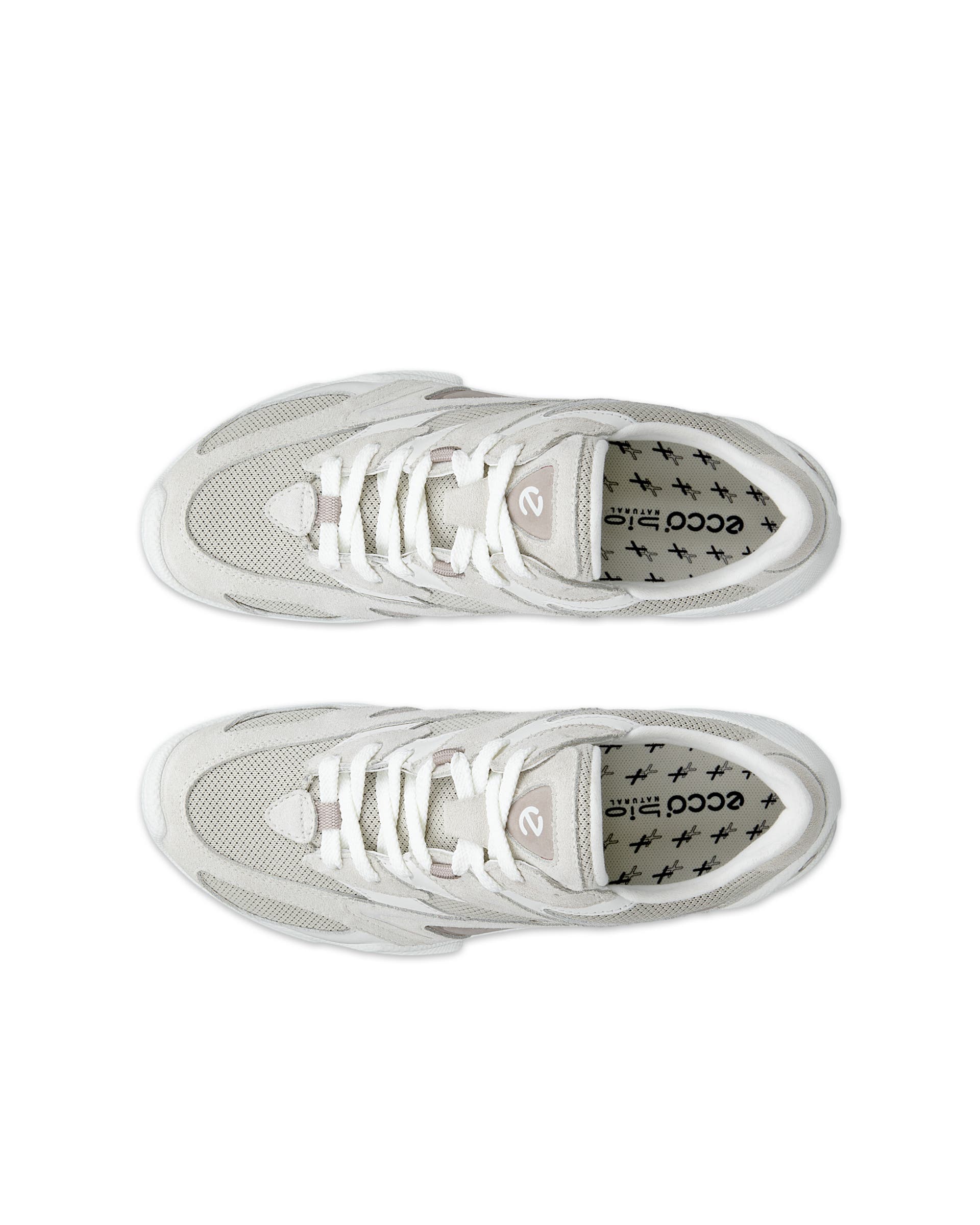 Women's ECCO® BIOM C-TRAIL Suede Trainer - White - Top left pair