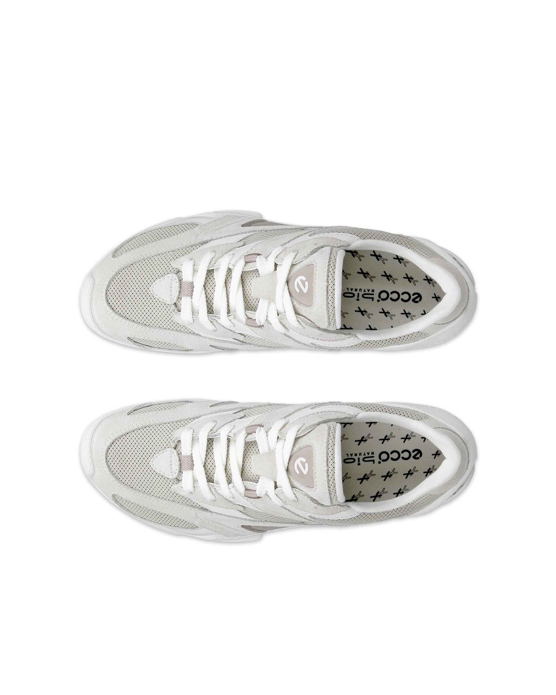 Women's ECCO® Biom C-Trail Suede Sneaker - White - Top left pair